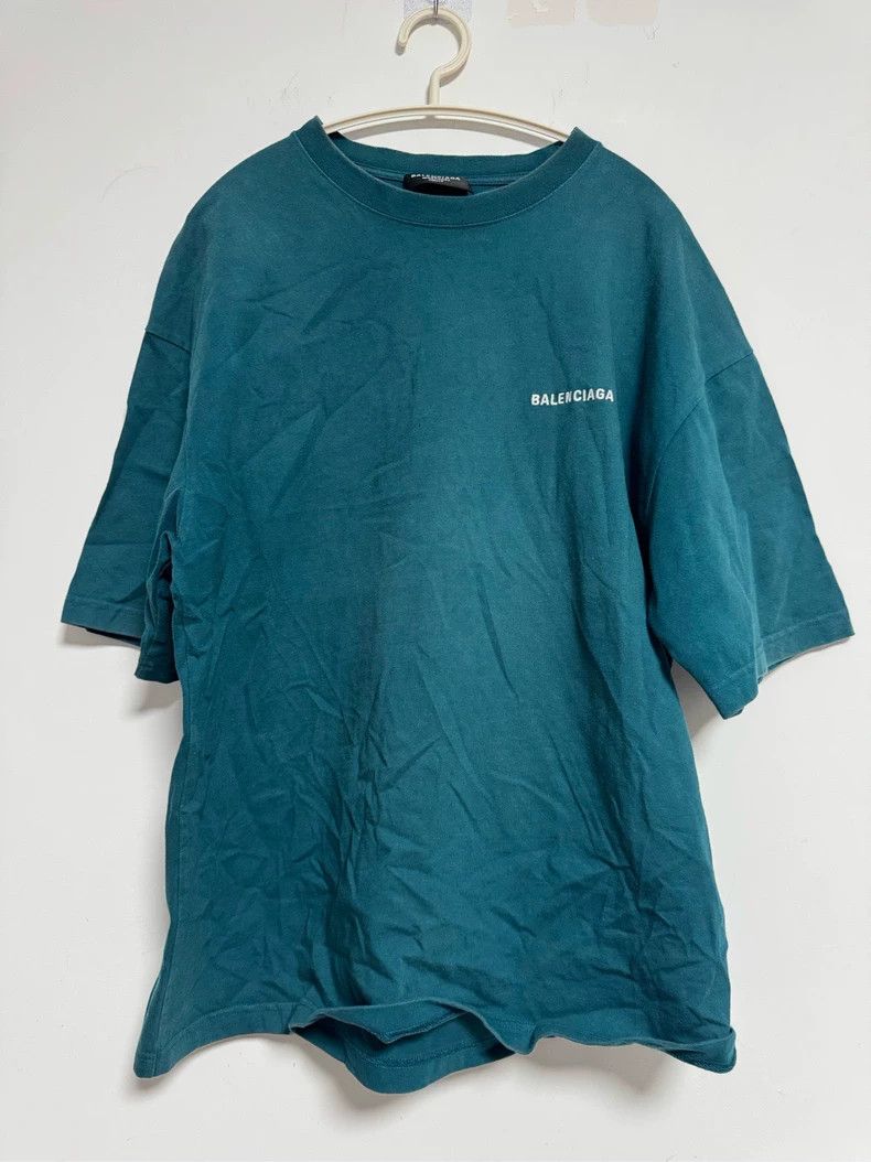 Balenciaga Balenciaga Blue Embroidered Logo T-Shirt - dmc Size US XL / EU 56 / 4 - 1 Thumbnail