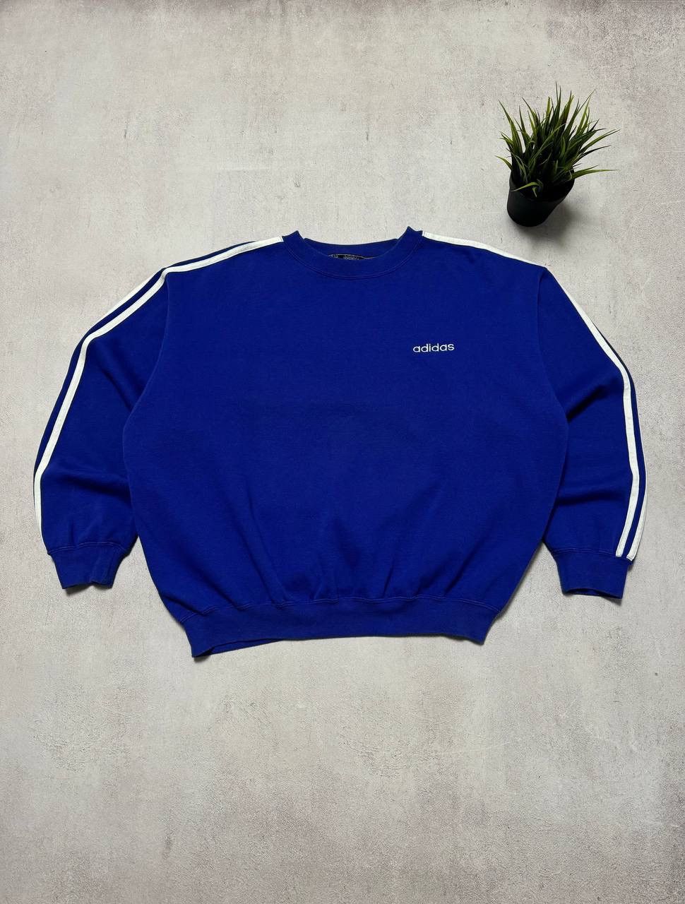 Adidas × Vintage Vintage Adidas Sweatshirt Boxy Crewneck 3 Striped Y2K 90s Size US L / EU 52-54 / 3 - 1 Thumbnail
