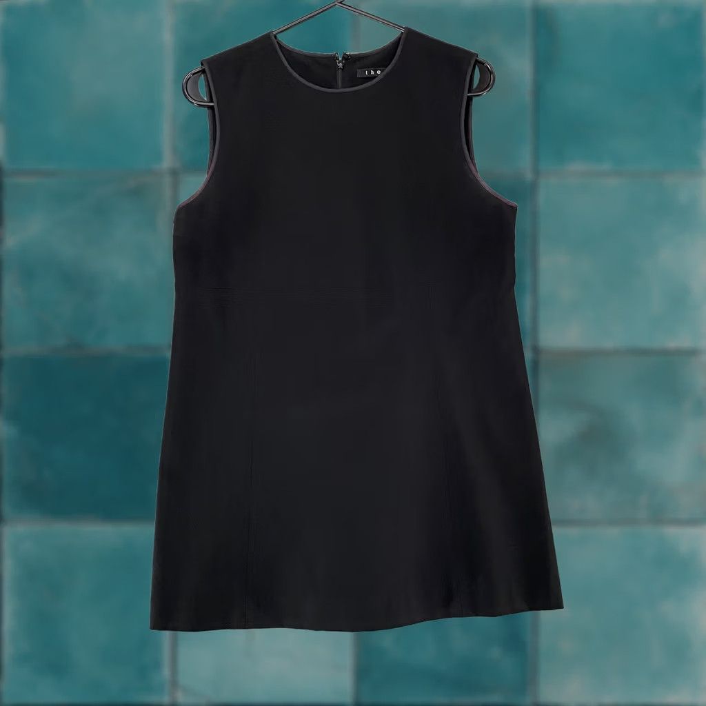 Theory Theory Dress Womens L Sleeveless Shift Office Black Minimalist Long Sleeve None Size L / US 10 / IT 46 - 1 Thumbnail
