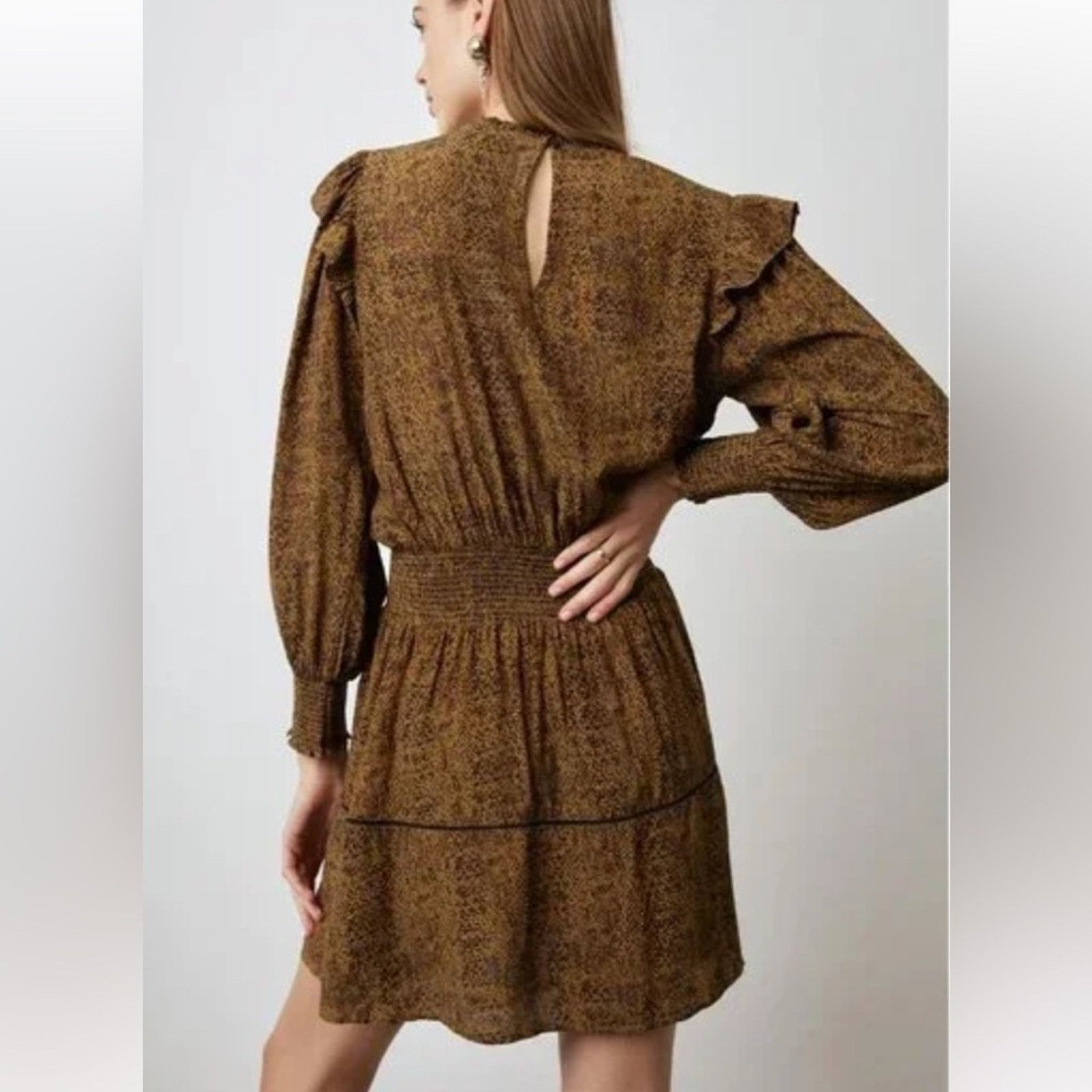 Rails Rails $228 Faren Sepia Python Mini Dress Size Medium EUC Size M / US 6-8 / IT 42-44 - 10 Thumbnail