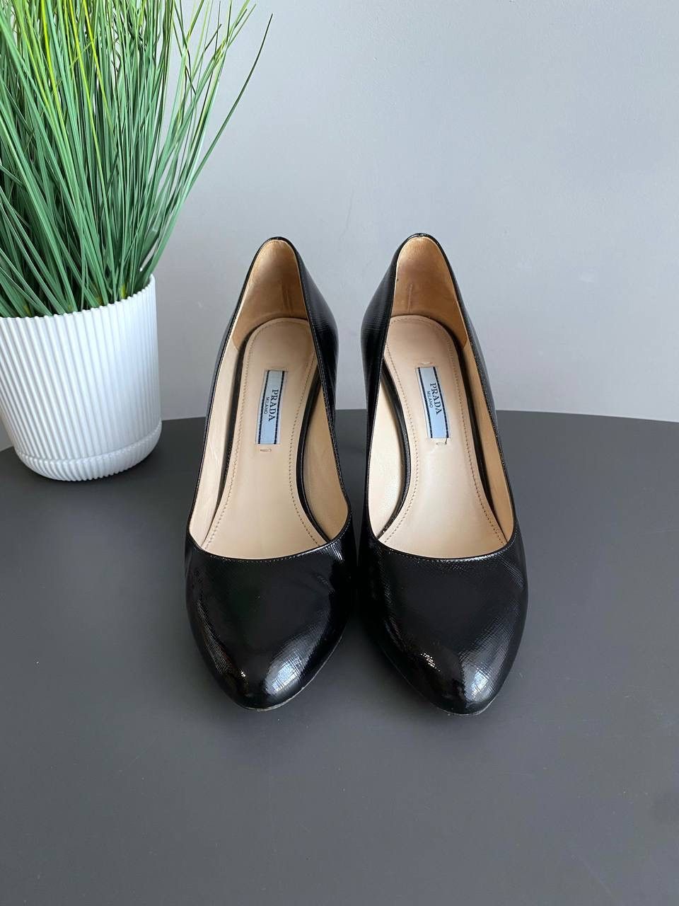 Prada Prada Milano Women’s Black Leather Patent Pumps Size EU 37,5 Size US 7.5 / IT 37.5 - 8 Thumbnail