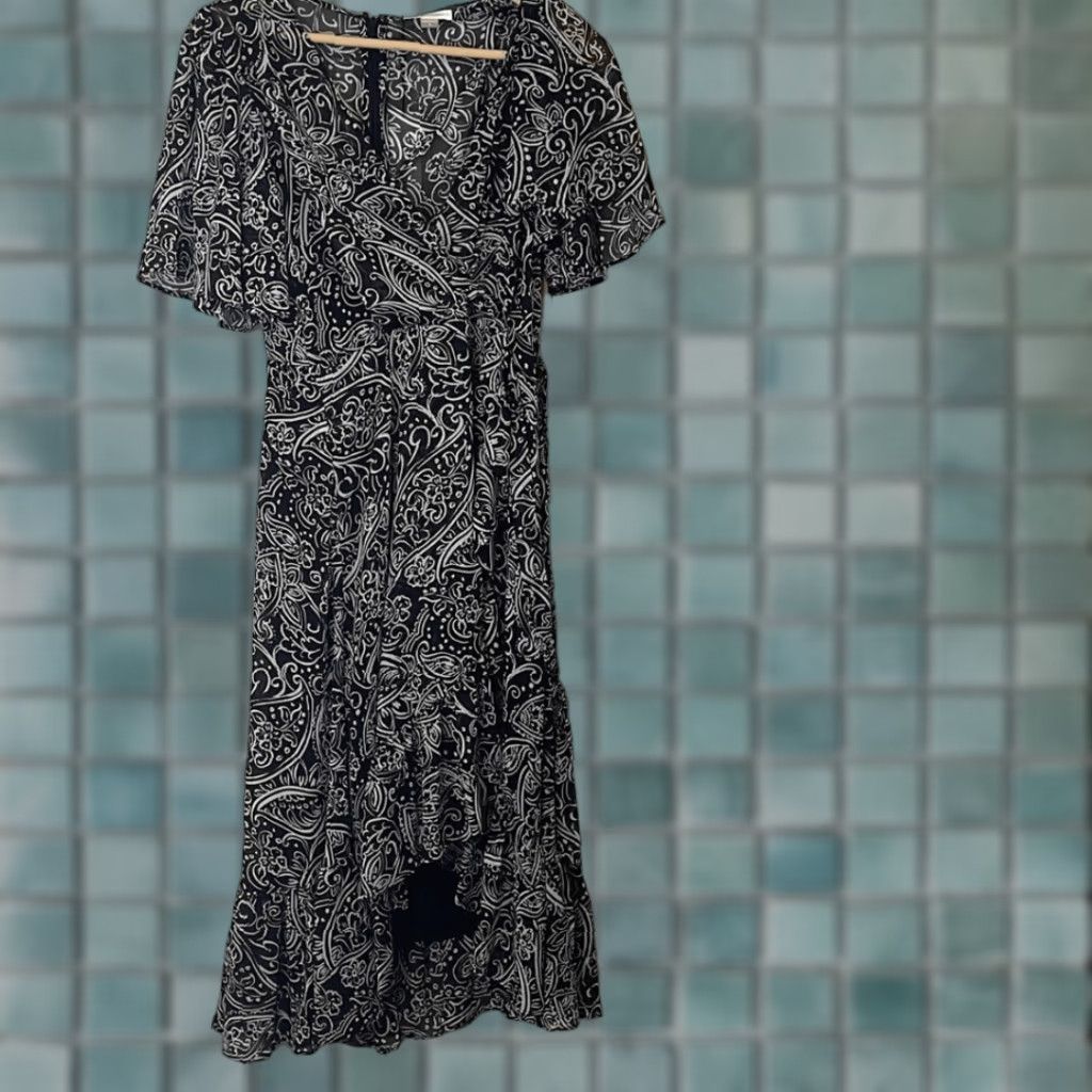 Calvin Klein Calvin Klein Women’s Dress Knee Length Ruffle Multicolor 4 Womens Wrap Dress Size S / US 4 / IT 40 - 1 Thumbnail