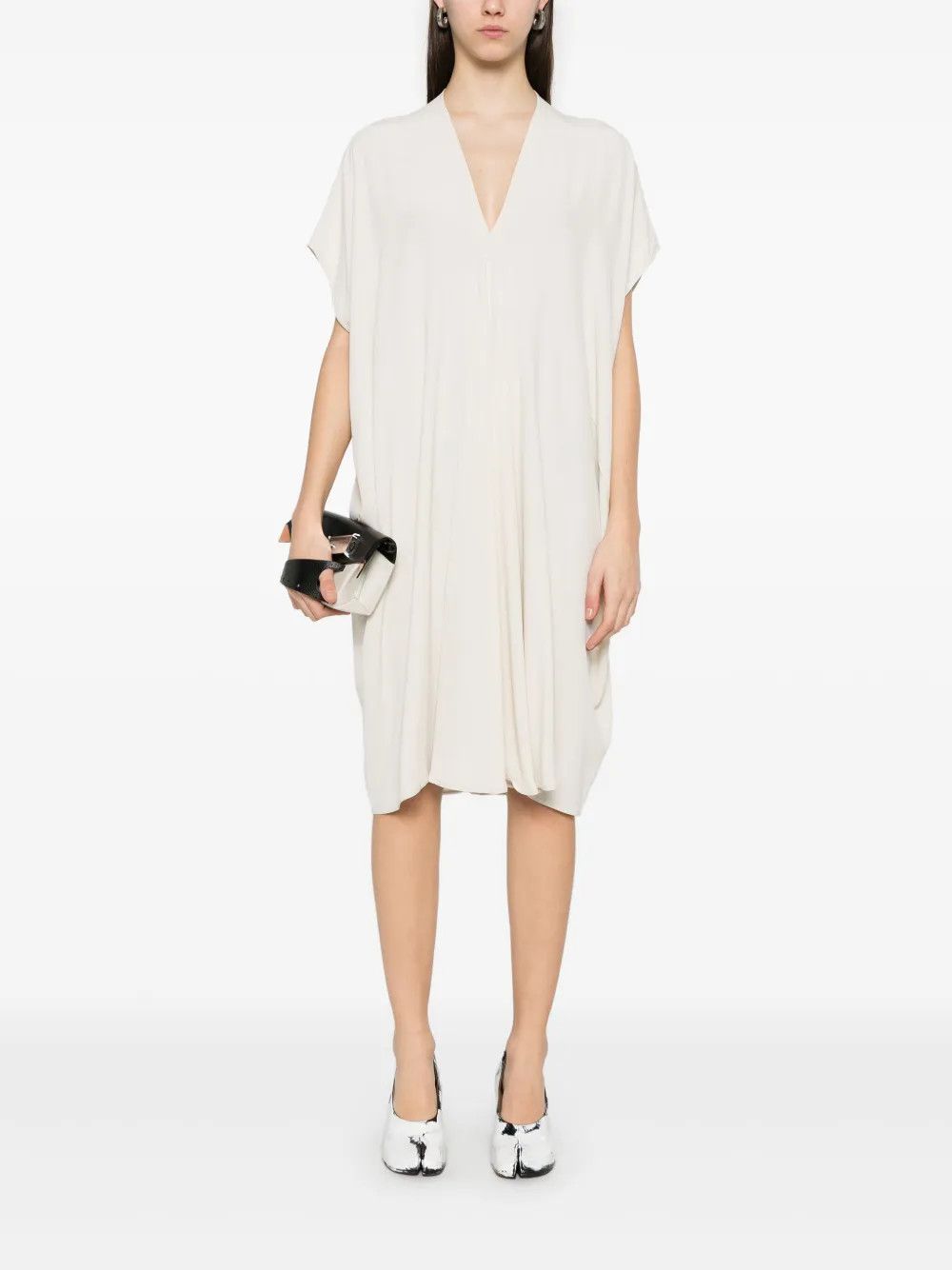 Rick Owens o1y0126 Midi Dress in Light Gray Size S / US 4 / IT 40 - 5 Thumbnail