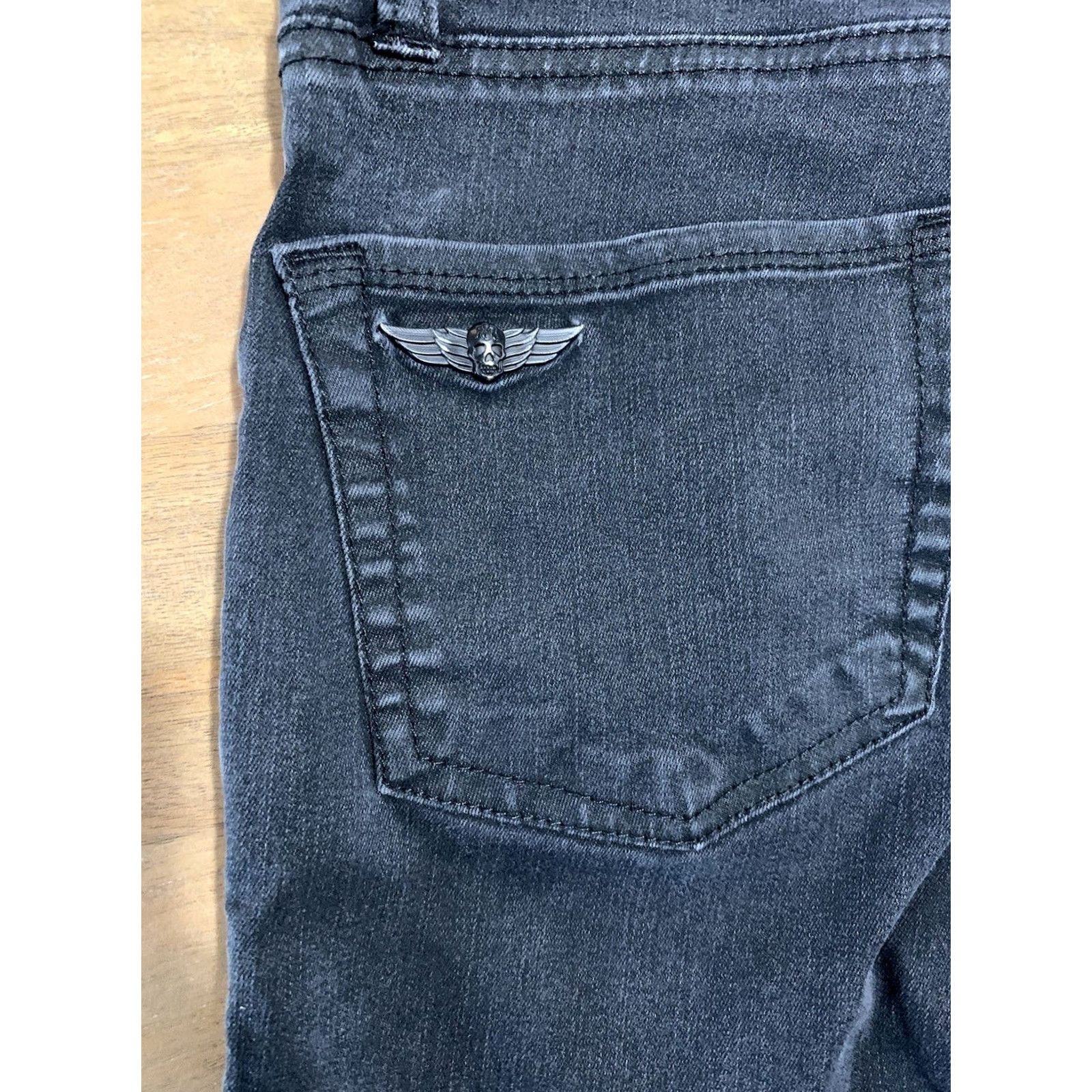 Vintage VINTAGE Rock & Republic Jeans 6 Womens 26x27 Black Mid Rise Skinny Rock Zipper Pockets Size 26" / US 2 / IT 38 - 6 Thumbnail