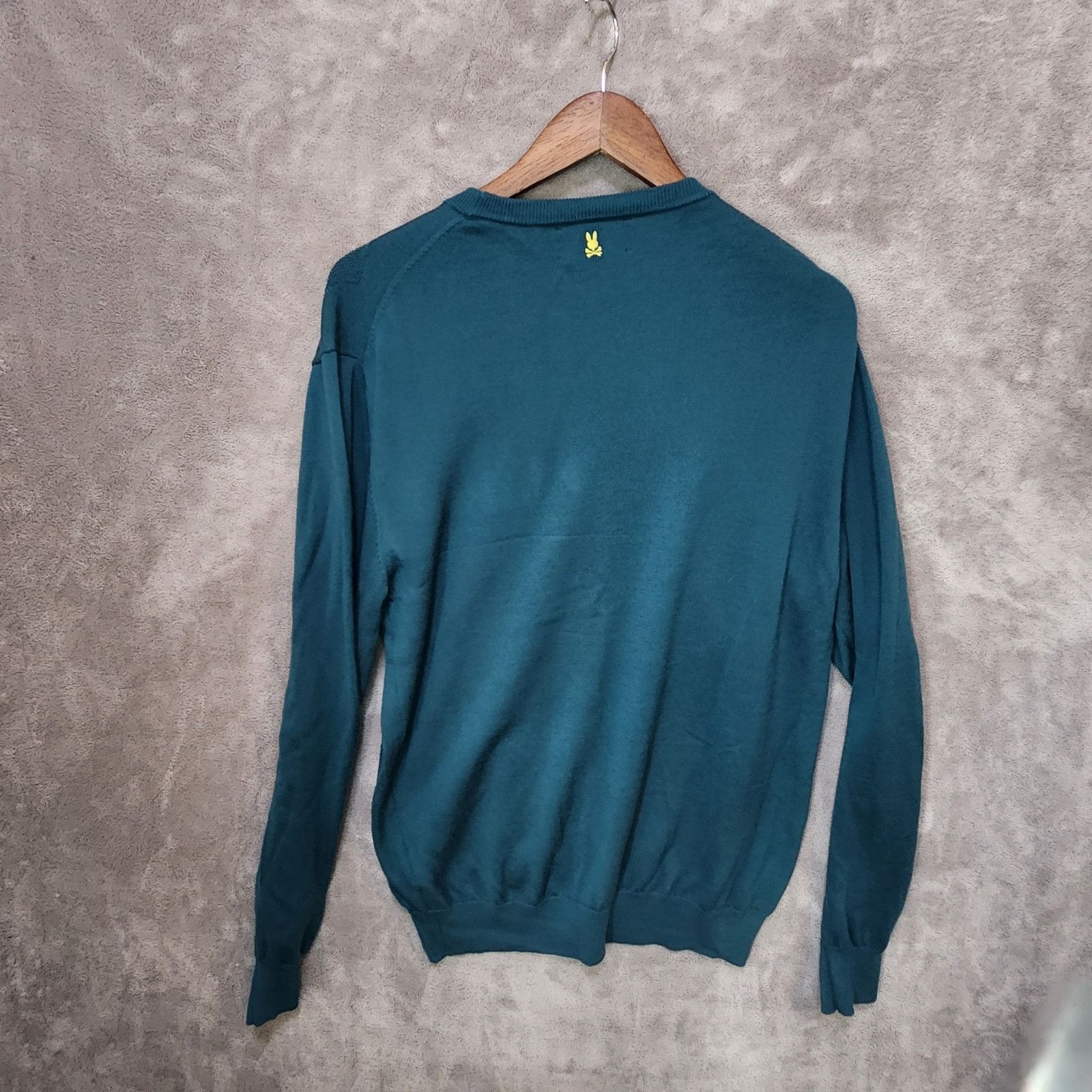 Psycho Bunny Psycho Bunny Men's XL Green Merino Wool Sweater Pullover Size US XL / EU 56 / 4 - 2 Thumbnail
