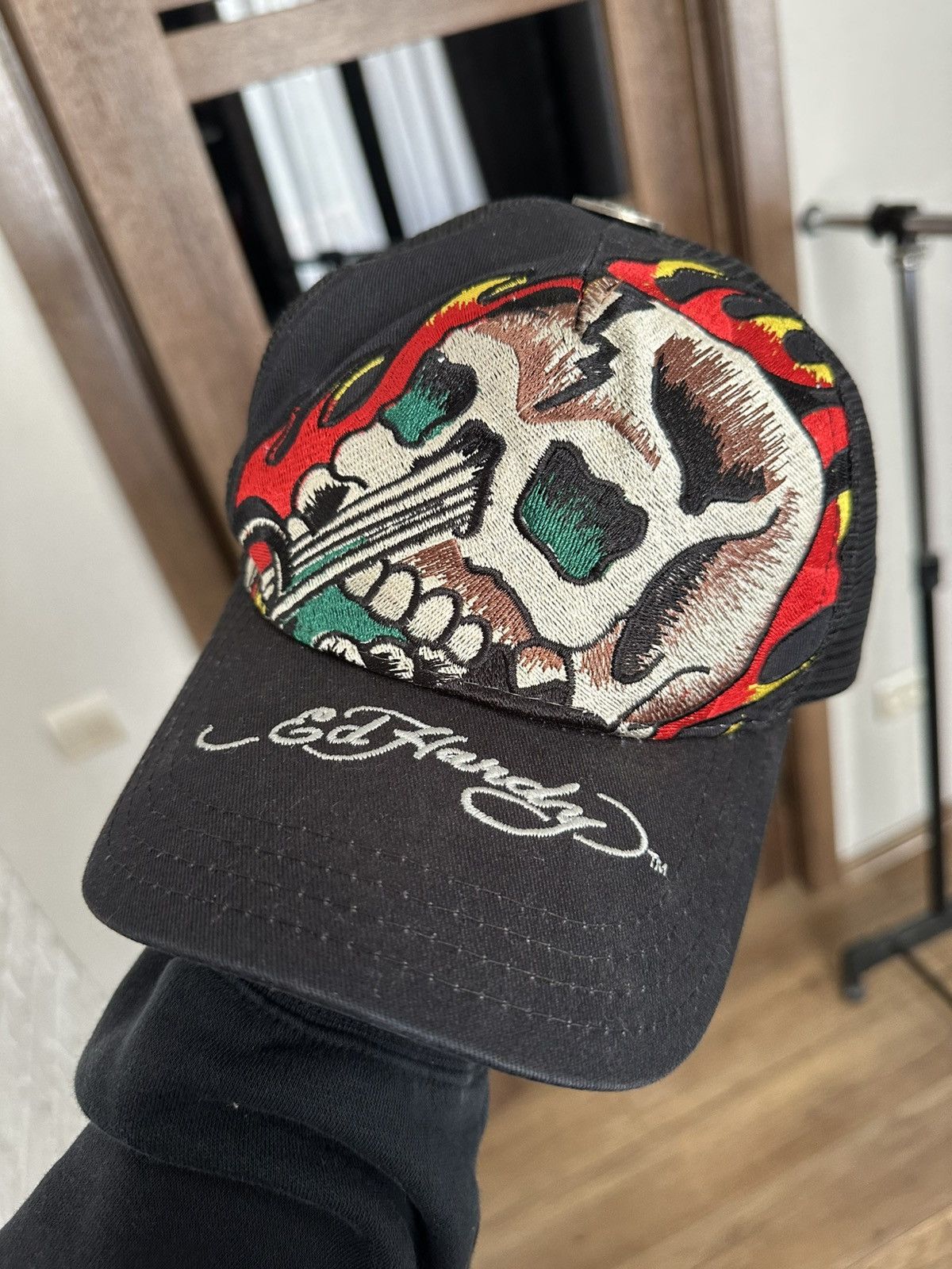 00s archive “Ed Hardy” logo cap grunge Christian Audigier × Ed Hardy × Streetwear Ed Hardy Winter Hat