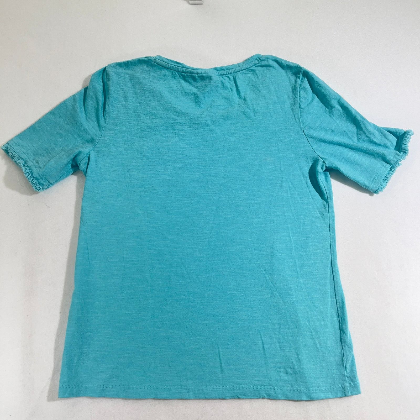 Chicos Chico's T- Shirt Woman's Size 0 (S/4) Fringed Short Sleeve Size S / US 4 / IT 40 - 3 Thumbnail