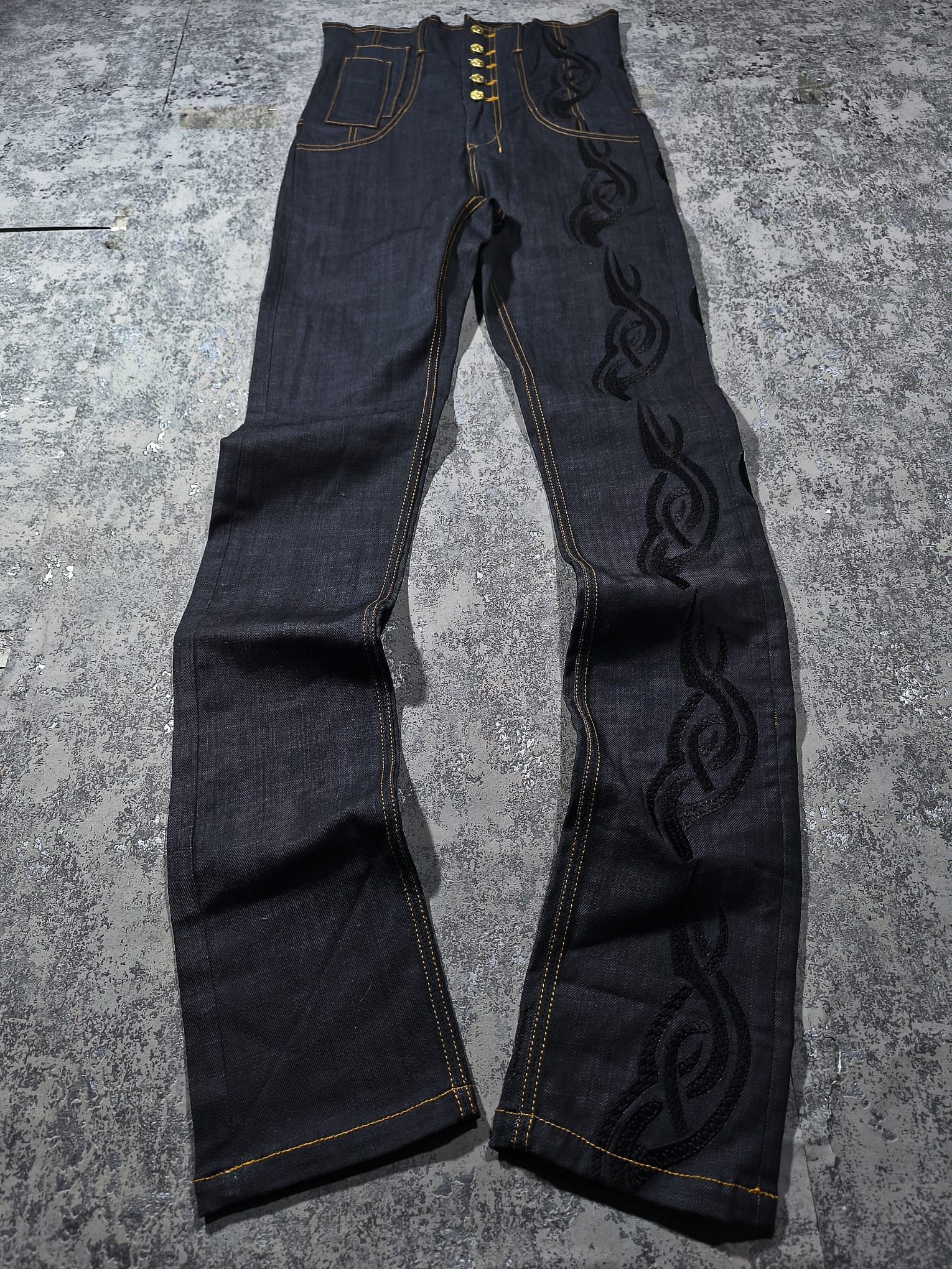 Hysteric Glamour ribcage ultra highrise tribal raw wash denim jeans Size 30" / US 8 / IT 44 - 1 Thumbnail