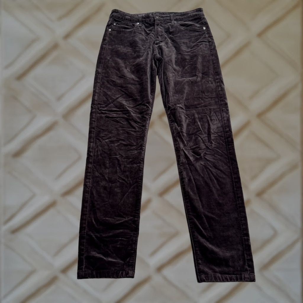 Vintage AG Adriano Goldschmied Farrah Skinny Velveteen Pants Womens 26R Brown High Rise Slim Jeans Pant Shoes? Size 26" / US 2 / IT 38 - 1 Thumbnail