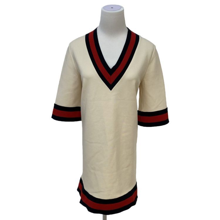 Gucci Gucci Striped V-Neck Mini Dress Size S Size S / US 4 / IT 40 - 1 Thumbnail