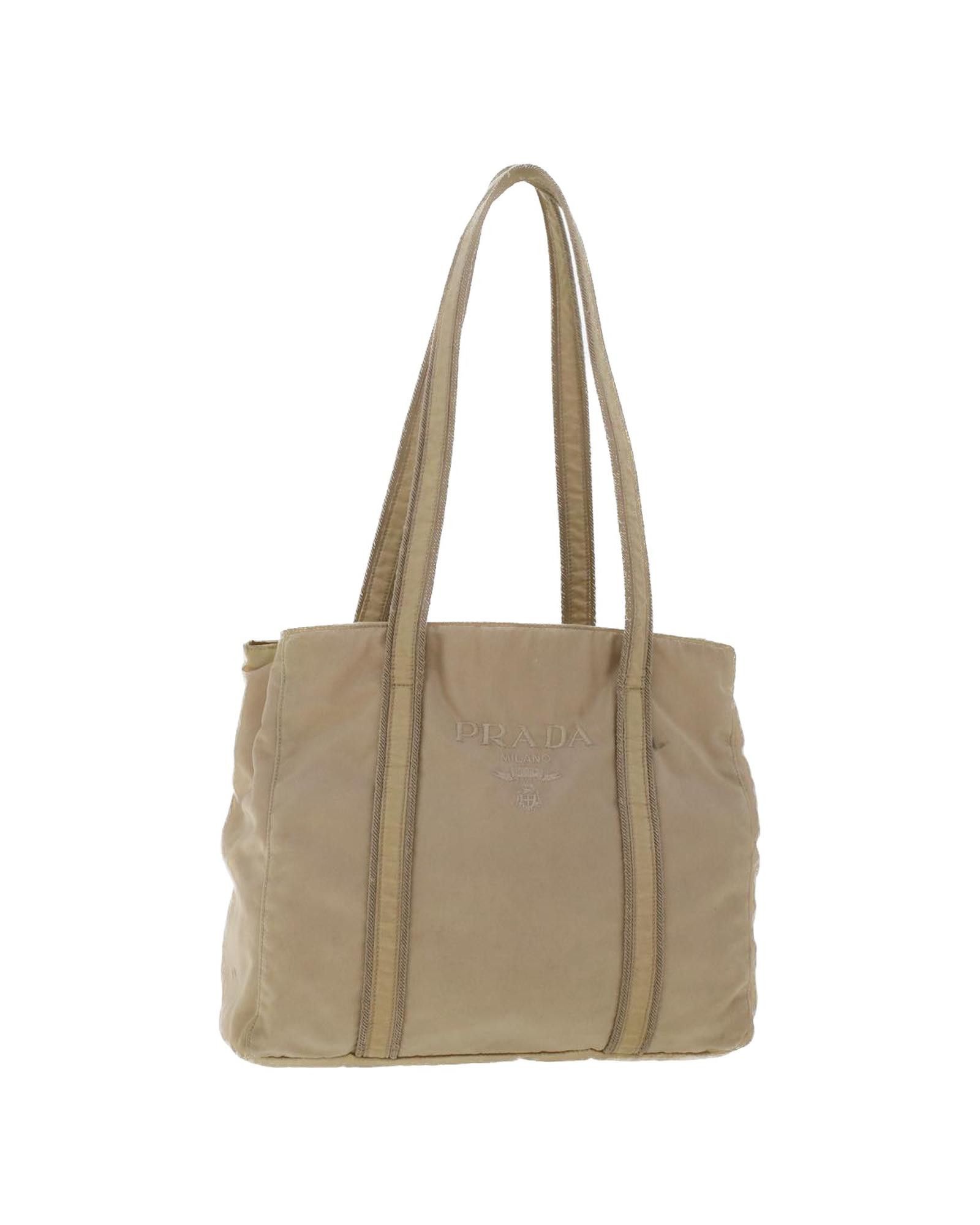 image of Beige Synthetic Prada Bag - Elegant And Practical, Women's