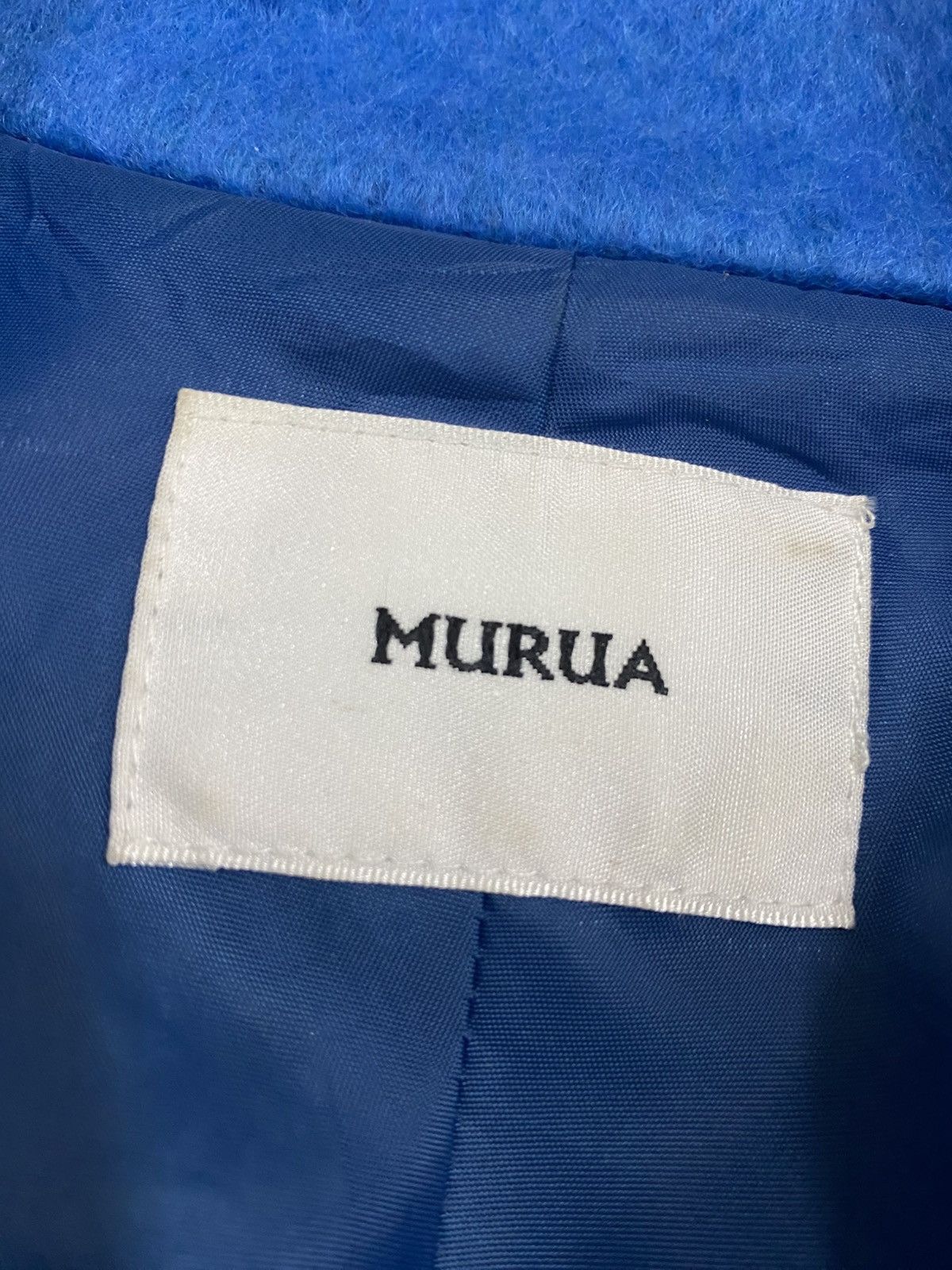 Japanese Brand Murua Electric Blue Double-Breasted Textured Long Coat Size M / US 6-8 / IT 42-44 - 9 Thumbnail