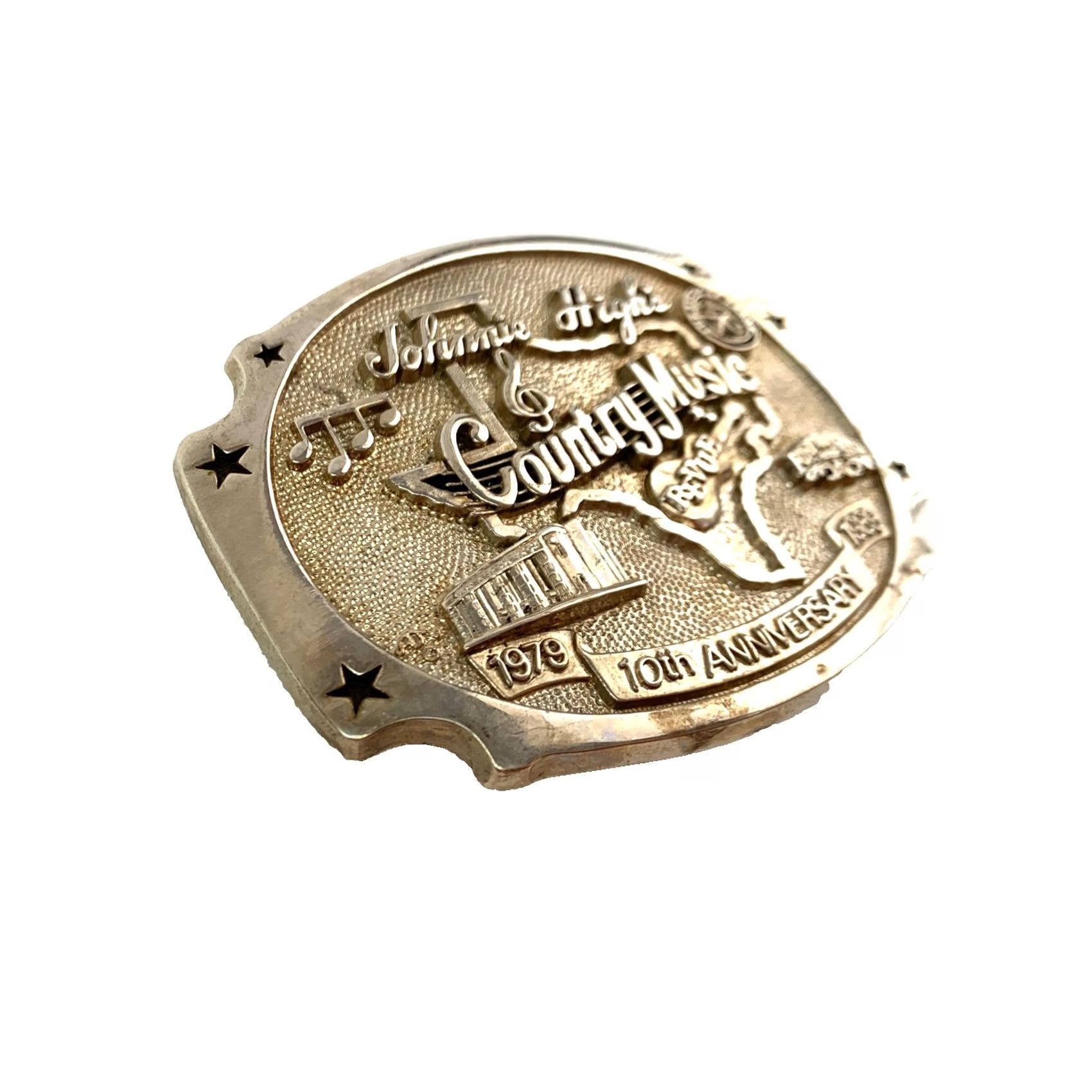 Vintage VINTAGE Johnnie High's Country Music 10th Anniversary Shiny Metal Belt Buckle Mens Size ONE SIZE - 2 Thumbnail