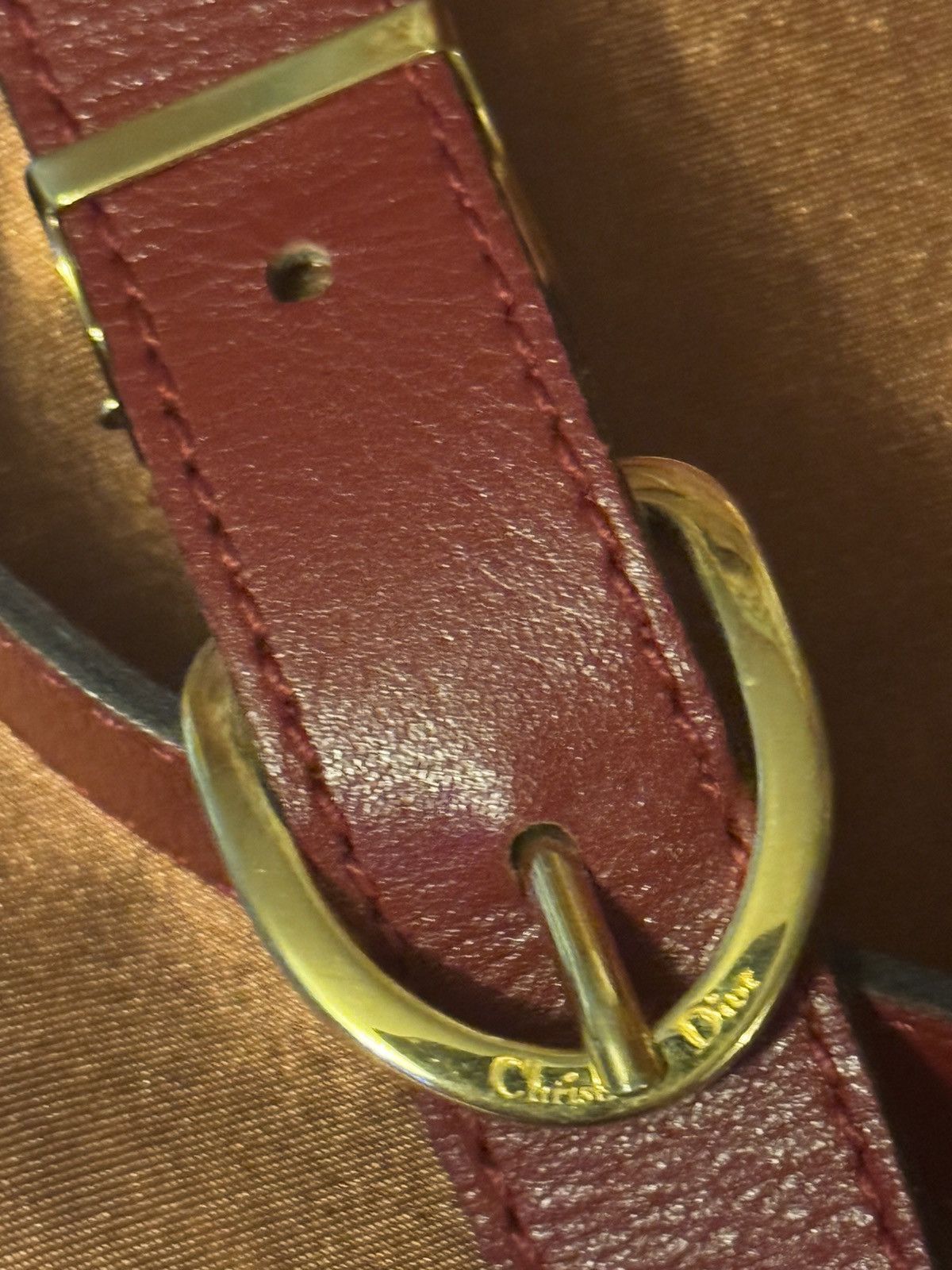 Dior Red Vintage Christian Dior oval ring bucket bag Size ONE SIZE - 6 Thumbnail