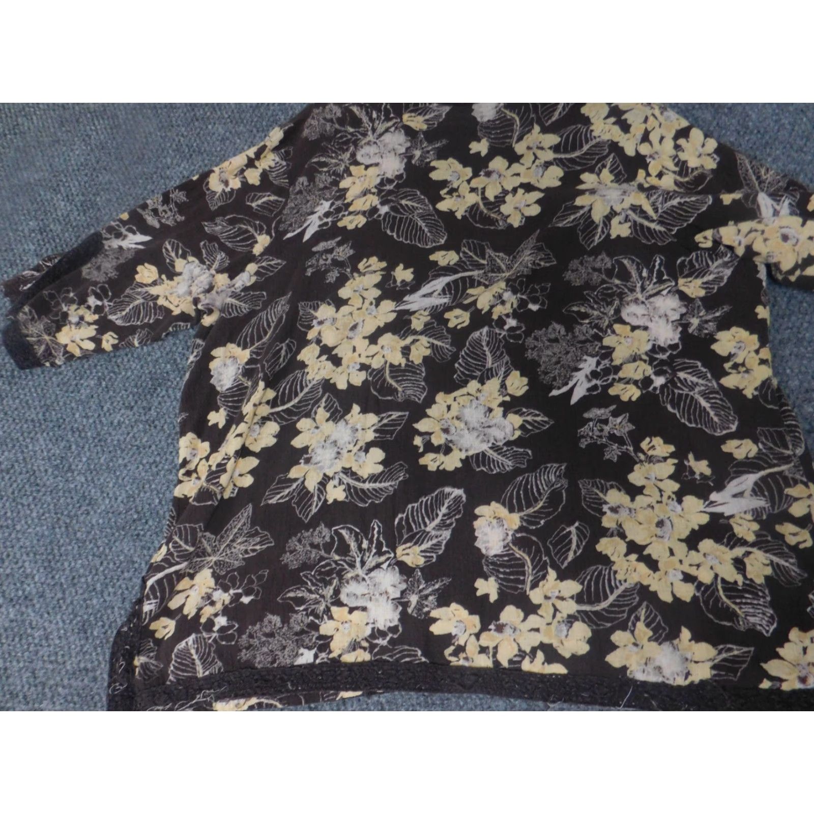 Vintage Only Necessities Womens Blouse L Brown Floral Long Sleeve Crew Neck Pullover Casual 100% Cotton Button Regular Fit Vintage No Size L / US 10 / IT 46 - 7 Thumbnail