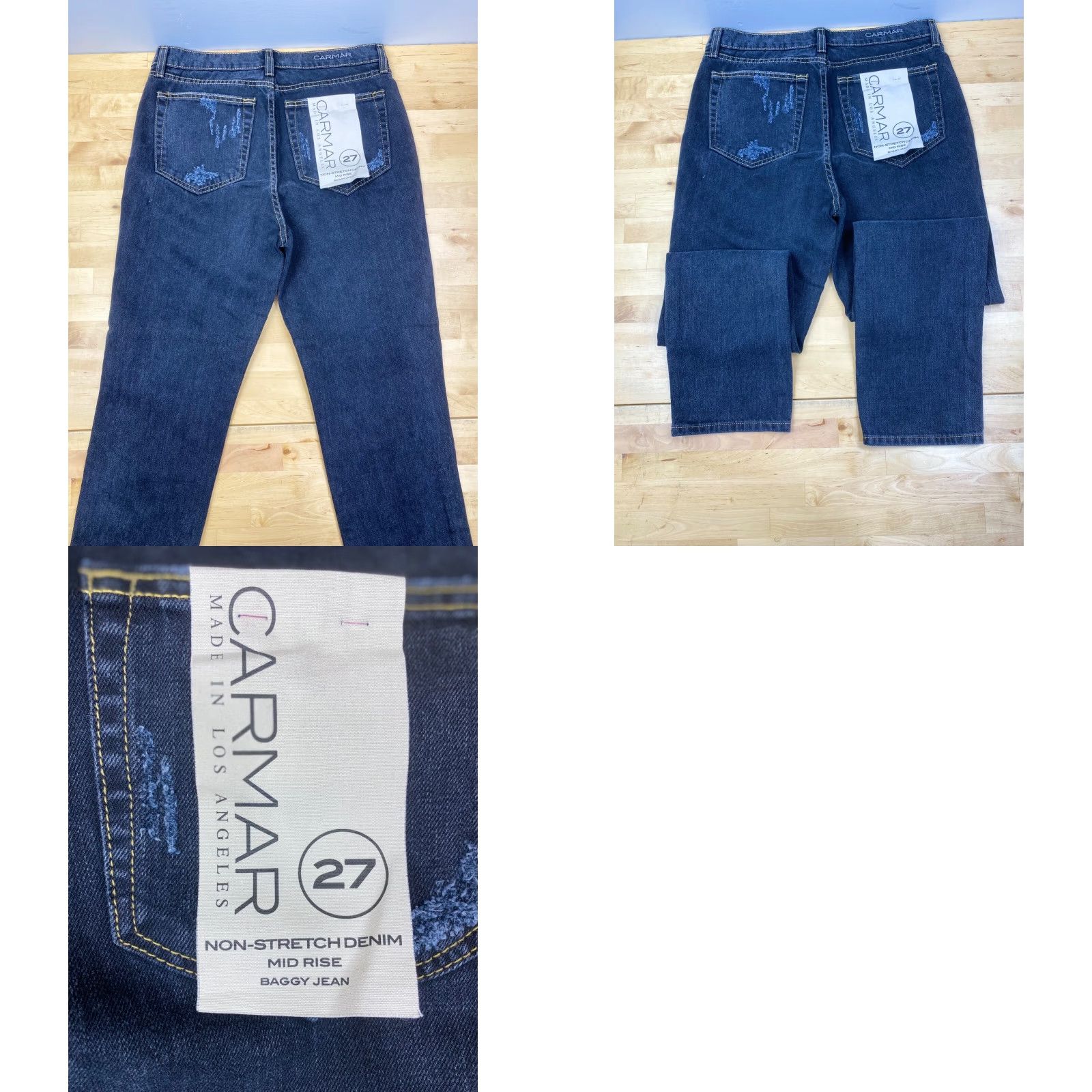 Vintage Car Mar Sequins Patch Womens Mid Rise Baggy Jeans Size 27 Black #6788 Size 27" / US 4 / IT 40 - 8 Thumbnail