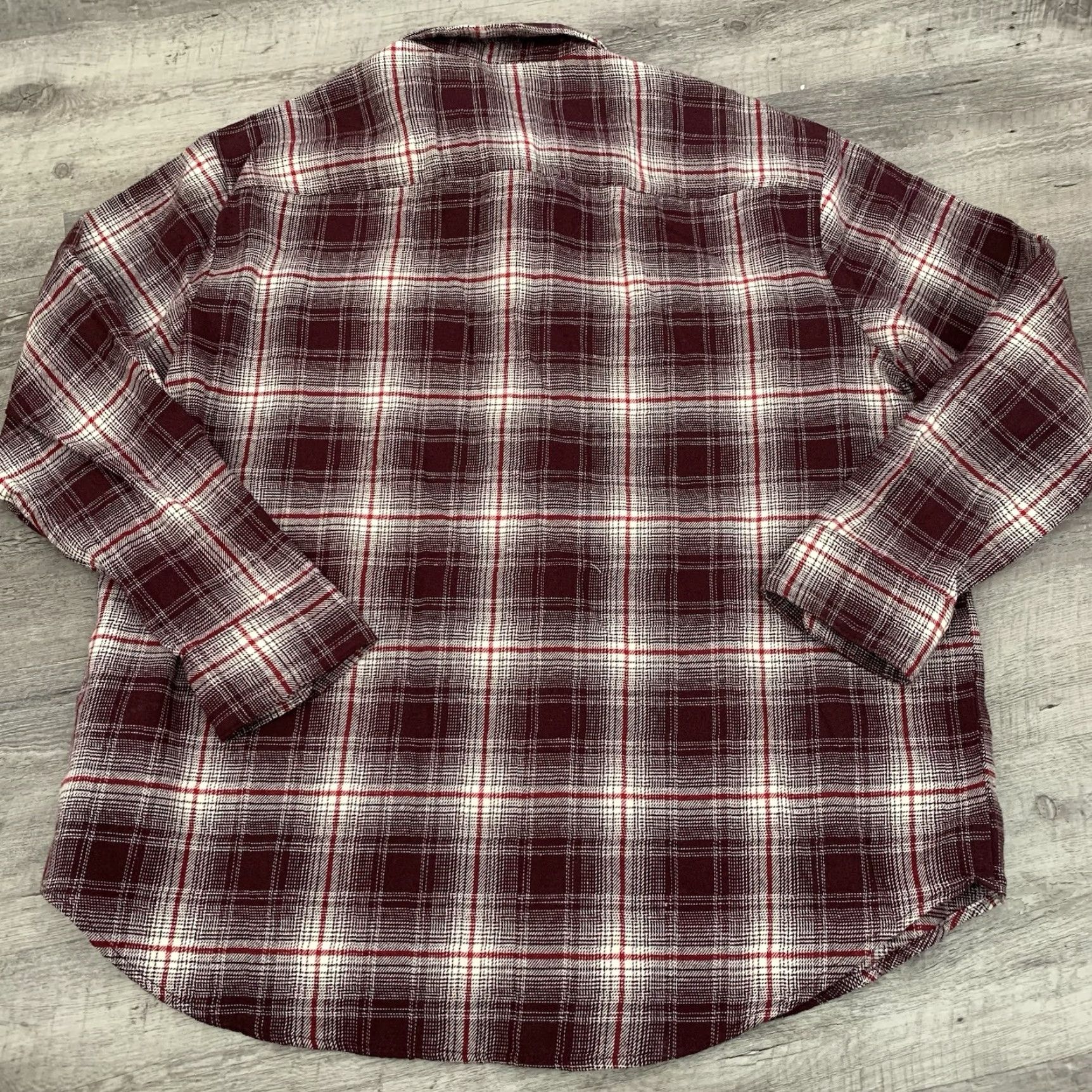 Old Navy VINTAGE Old Navy Flannel Shirt Womens Large The Boyfriend Maroon Plaid Button-Up NEW Size L / US 10 / IT 46 - 5 Thumbnail