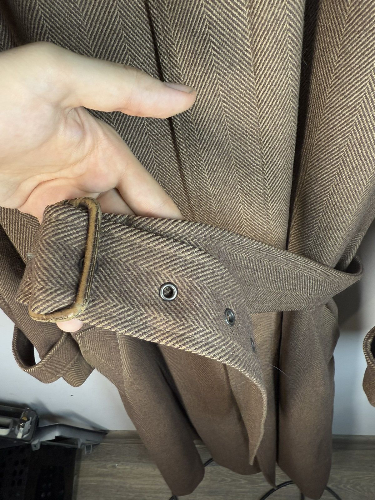 Yves Saint Laurent Wool YSL Coat Heavy Brown Soft Camel France Size US L / EU 52-54 / 3 - 17 Thumbnail