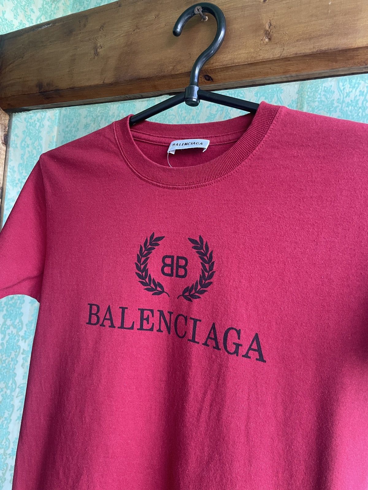 Balenciaga Balenciaga BB Chest Logo Women’s Red Tee T Shirt XS Size XS / US 0-2 / IT 36-38 - 3 Thumbnail