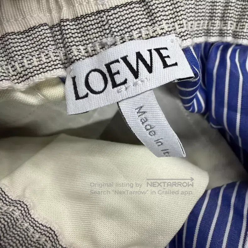 Loewe Loewe size M Blue and white striped embroidered logo shorts Size 26" / US 2 / IT 38 - 4 Thumbnail