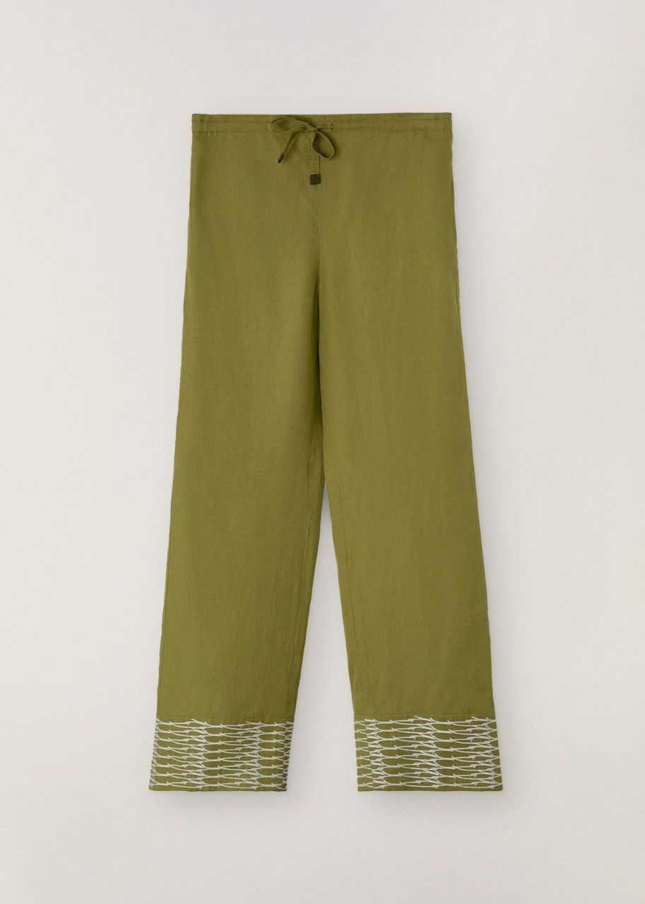 image of Loro Piana O1Srvl11E0424 Trouser In Olive, Women's (Size 26)