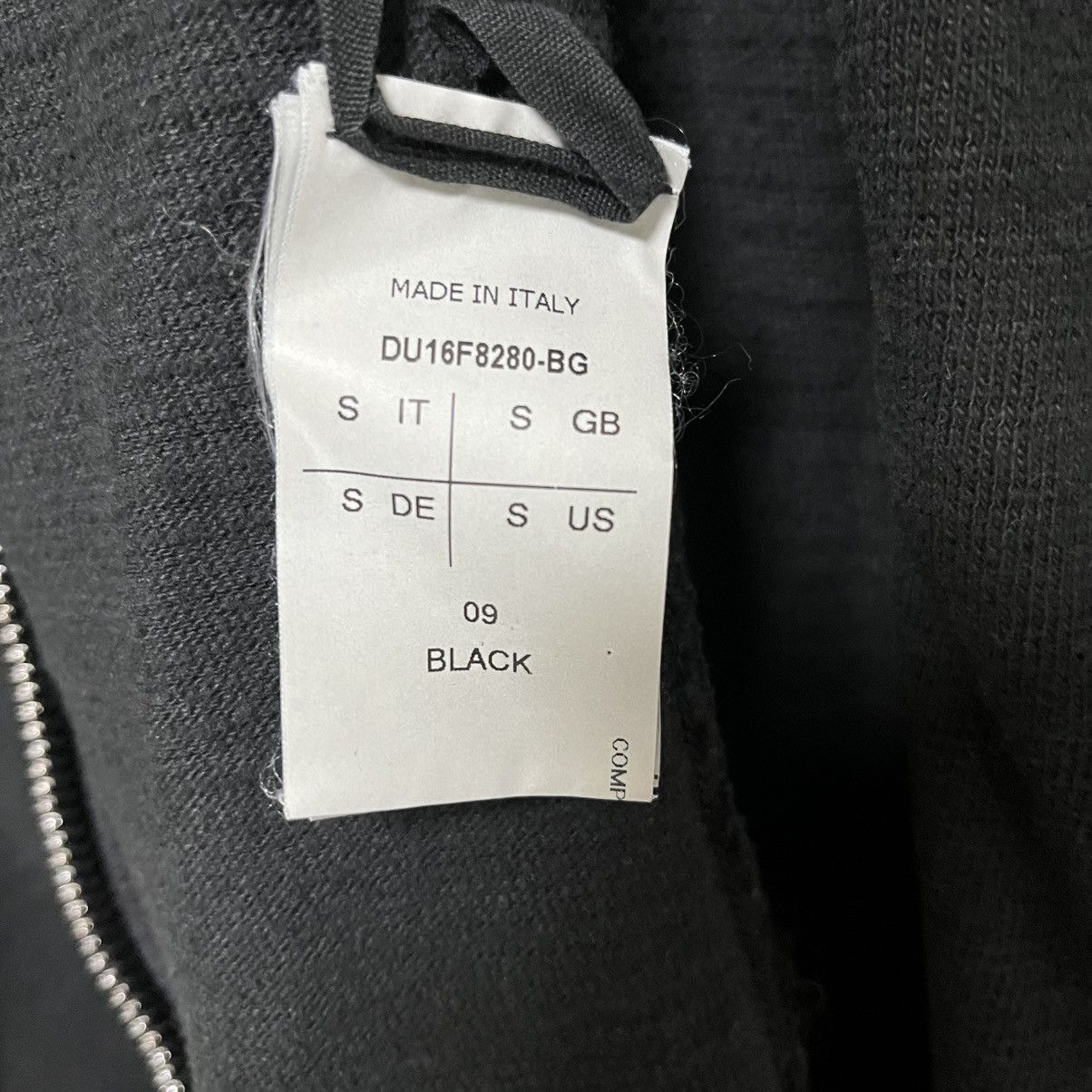 Rick Owens Drkshdw BLACK FULL ZIP GIMP HOODIE Size US S / EU 44-46 / 1 - 6 Thumbnail