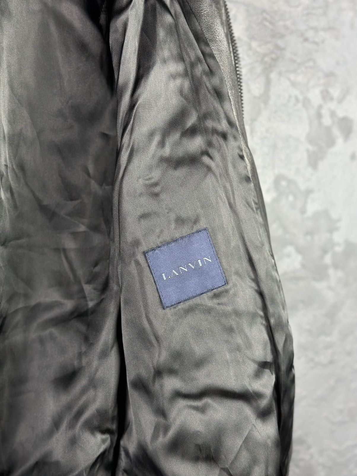 Lanvin Lanvin Men's Leather Full Zip Bomber Jacket Size US M / EU 48-50 / 2 - 12 Thumbnail