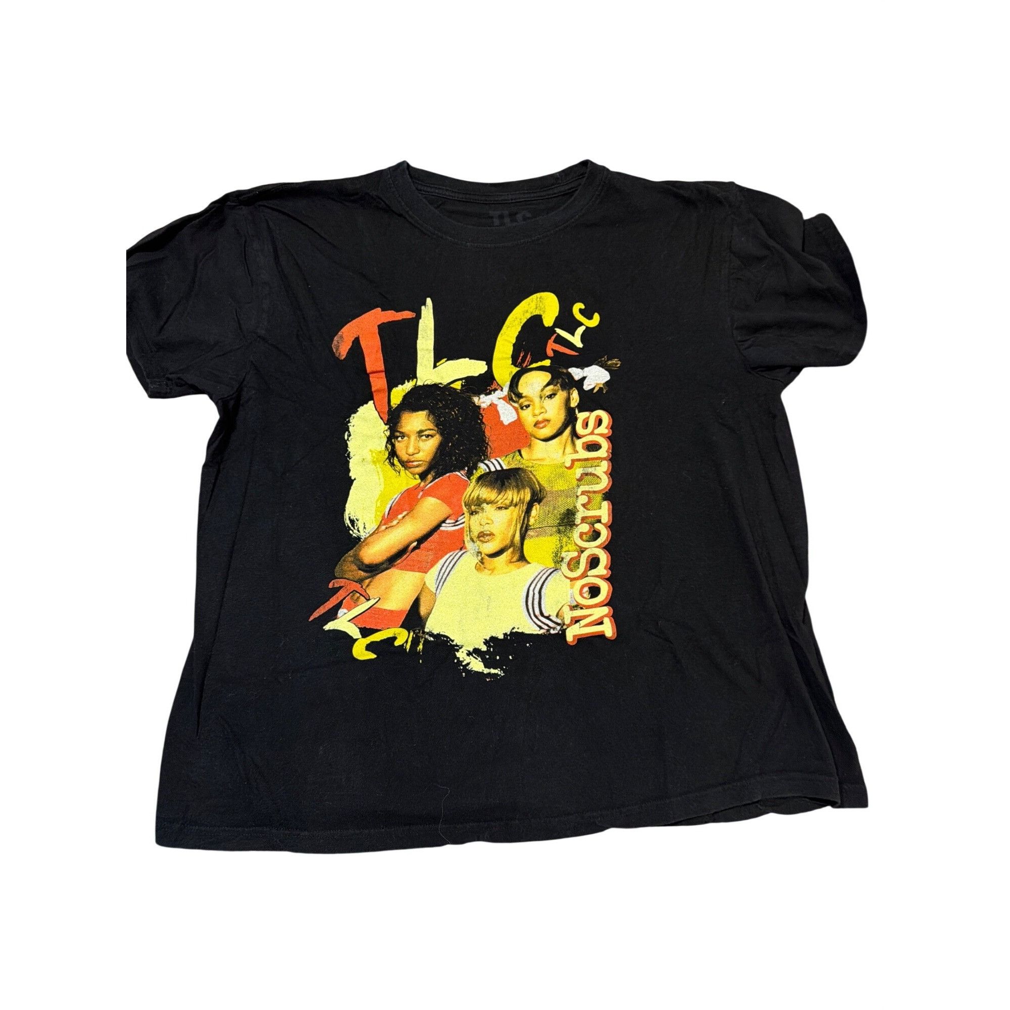 Other Vintage 90s TLC No Scrubs Front Graphic T Shirt Black Short Size XXL / US 16-18 / IT 52-54 - 1 Thumbnail