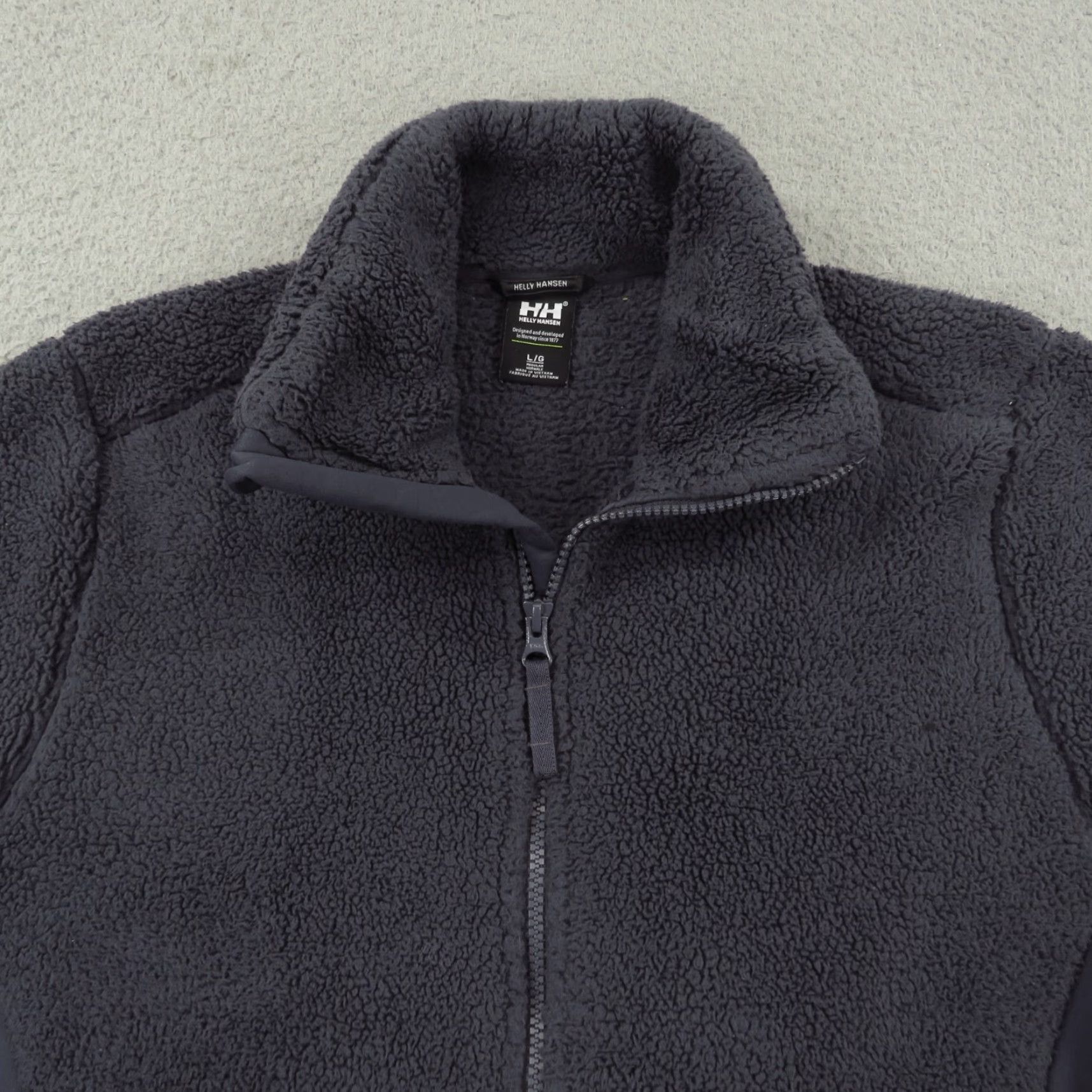 Helly Hansen Helly Hansen Jacket Womens Large Navy Fleece Full Zip Ribbed Side Sherpa Sweater Size L / US 10 / IT 46 - 3 Thumbnail