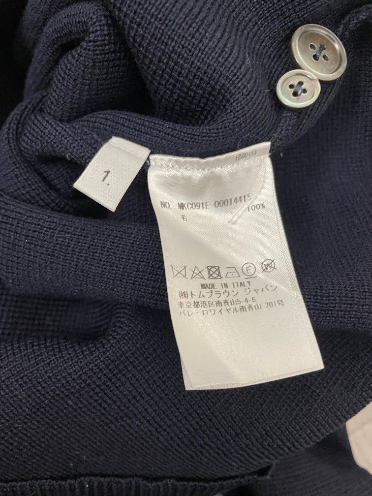 Thom Browne Thom browne Size 1 Dark blue embroidered kitten wool cardi Size S / US 4 / IT 40 - 6 Thumbnail
