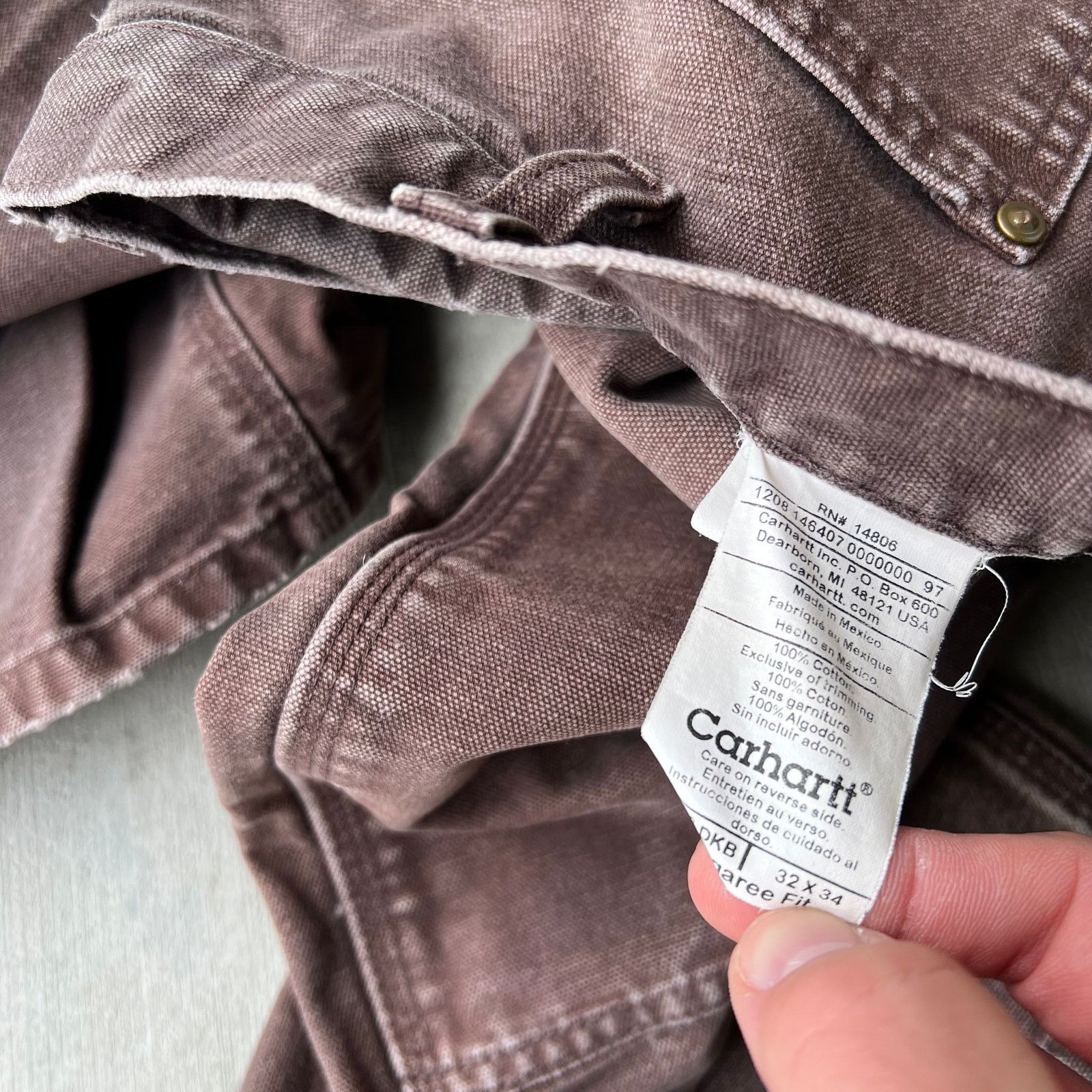 Carhartt × Vintage Carhartt faded brown double knee work wear carpenter pants Size US 32 / EU 48 - 7 Thumbnail