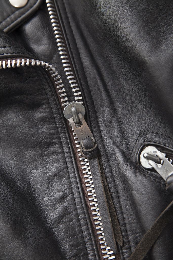 Vintage 1980's Damen Leather biker jacket Size S / US 4 / IT 40 - 5 Thumbnail