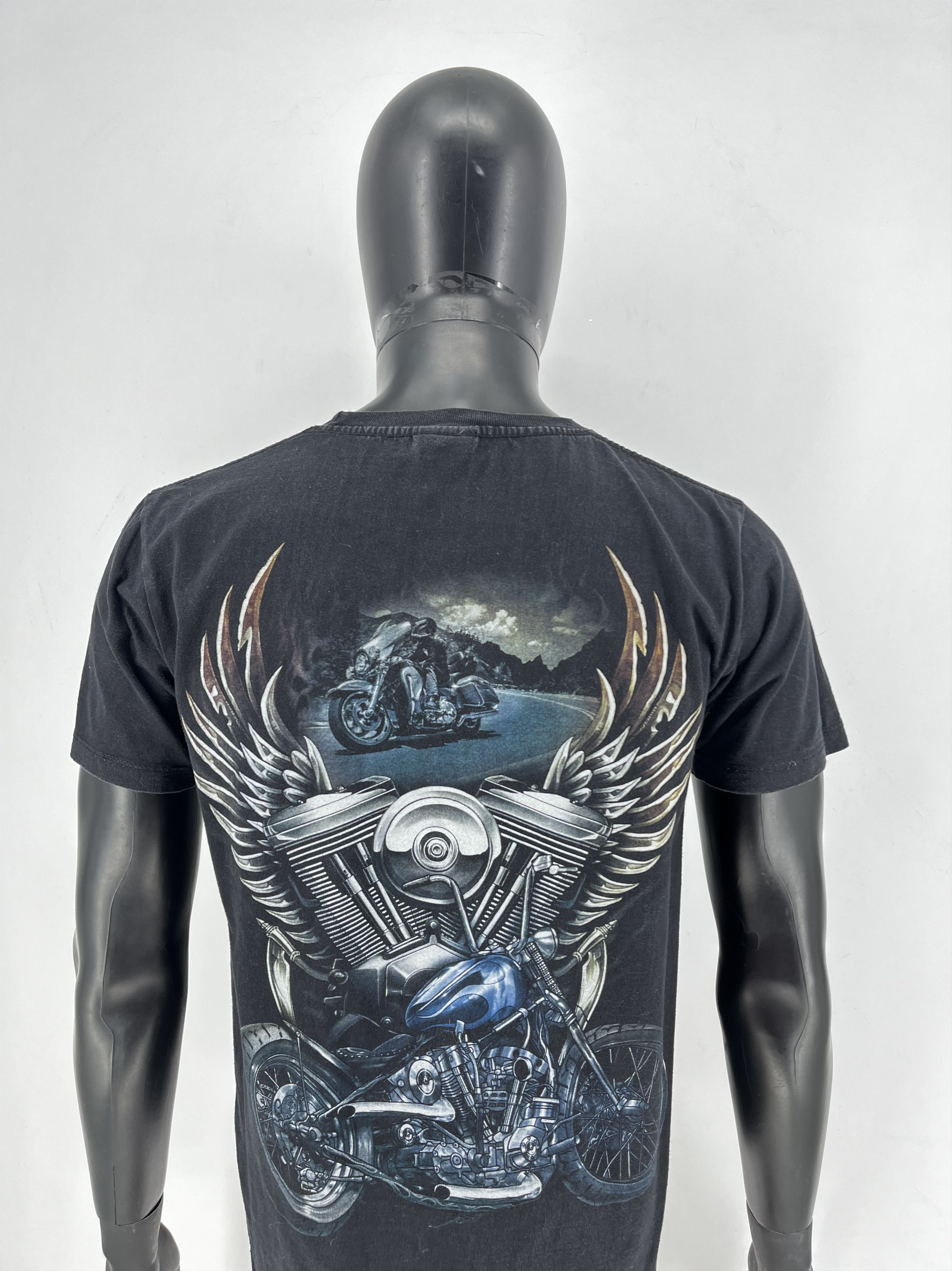 Band Tees Eagle Biker Native Indian Motorbike Front & Back Print Size US M / EU 48-50 / 2 - 12 Thumbnail