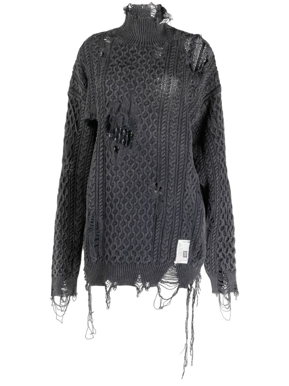 Maison MIHARA YASUHIRO MIHARA YASUHIRO OVER DYED DISTRESSED KNIT CABLE CARDIGAN Size US L / EU 52-54 / 3 - 1 Thumbnail