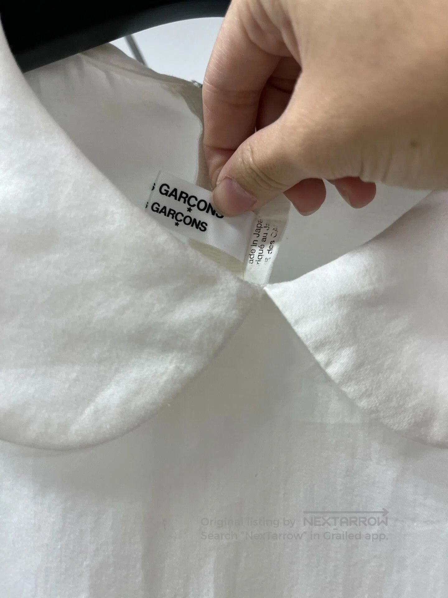 Comme des Garcons white collared blouse with tie detail. Size M / US 6-8 / IT 42-44 - 3 Thumbnail