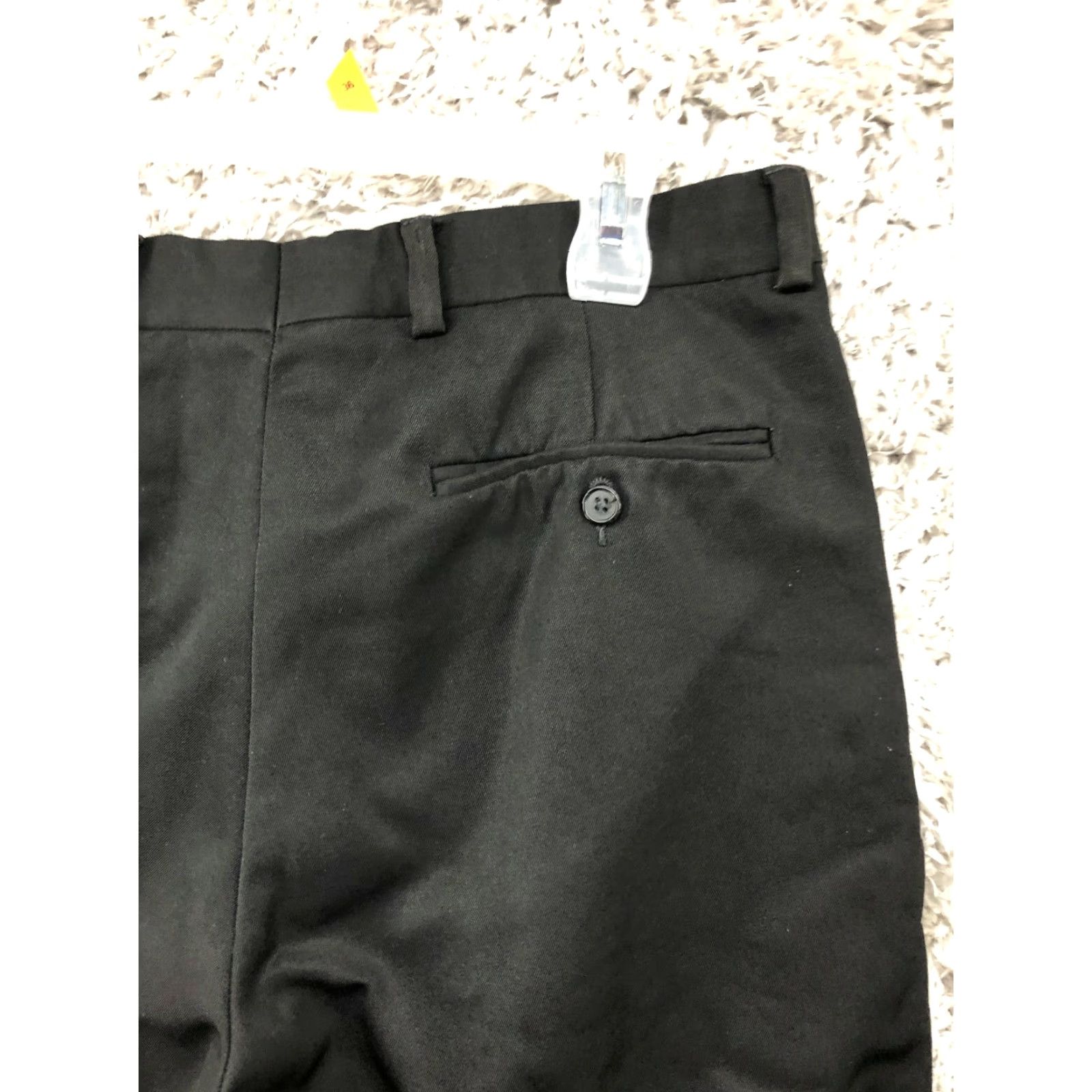 Eddie Bauer Eddie Bauer Mens Black Slack Pants 34x30 Mid Rise Straight Dress Pants Flat Front Regular Denim Cotton Solid Black Mens 34x30 Size US 34 / EU 50 - 6 Thumbnail