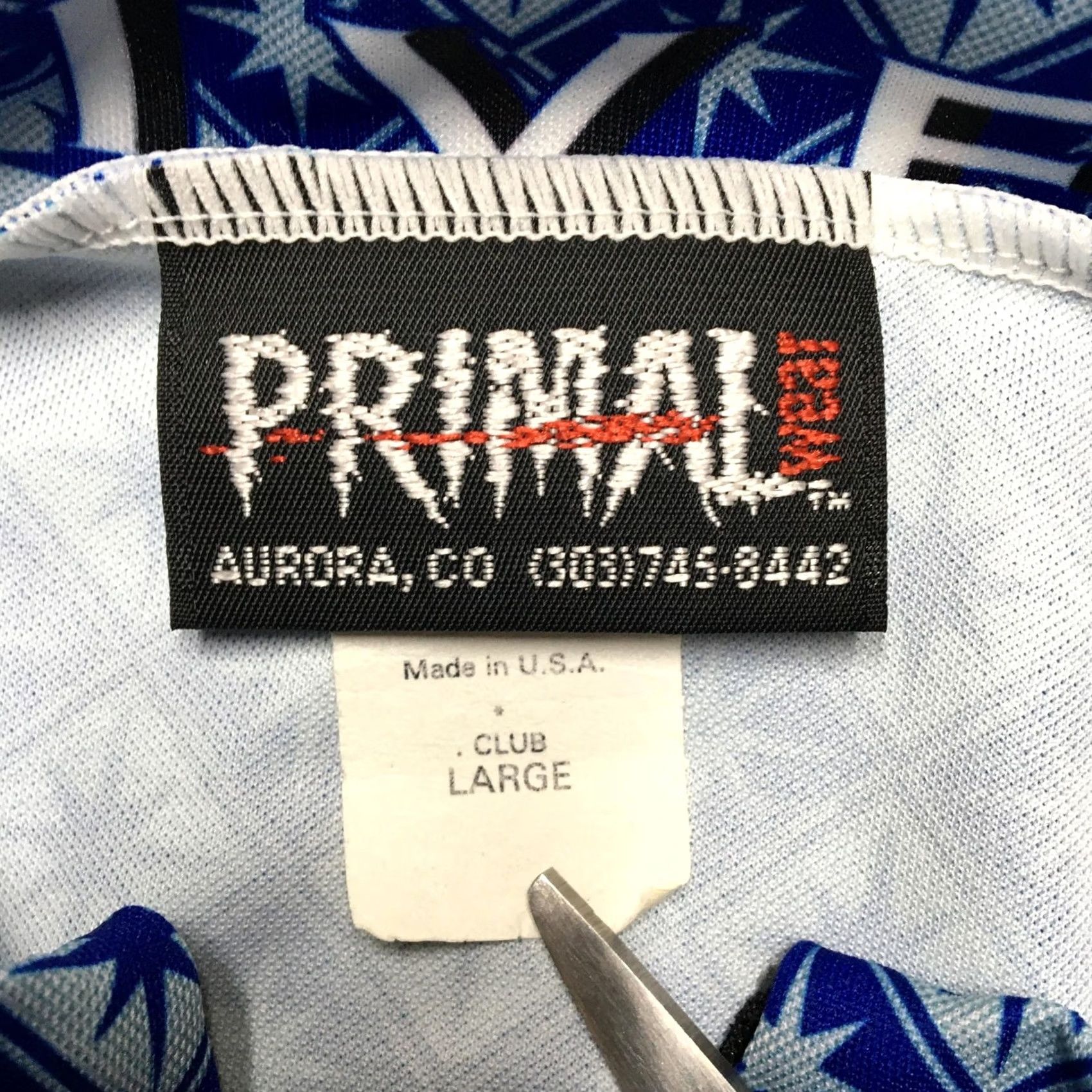 Vintage VINTAGE Primal Wear Cycling Jersey Mens L Blue Coolmax Robo Lizard Gecko Made USA Size US L / EU 52-54 / 3 - 5 Thumbnail