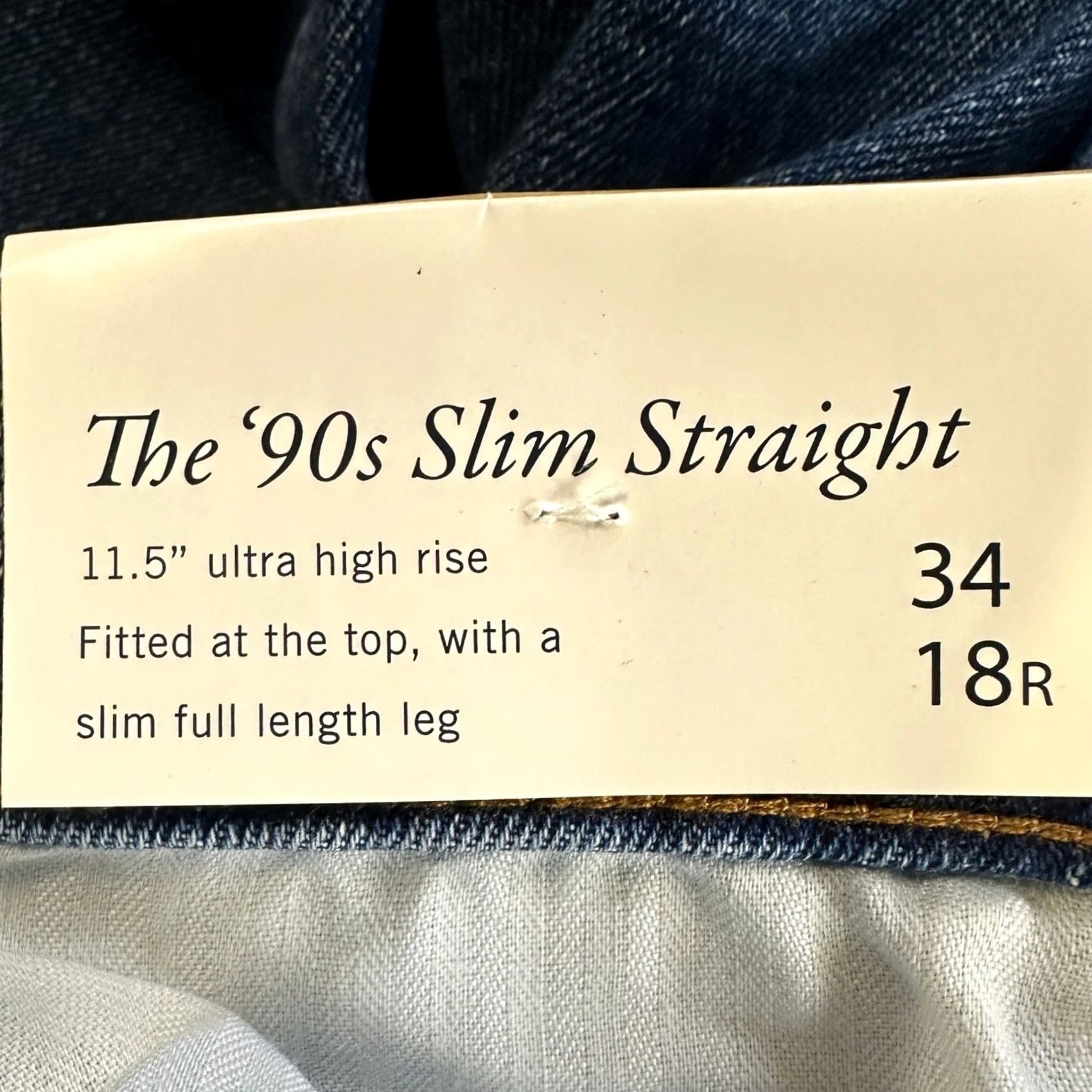 Abercrombie & Fitch VINTAGE Abercrombie & Fitch Jeans 90s Slim Straight Womens 34 18R Blue Ultra High Rise NEW Size 40" / US 18 - 7 Thumbnail
