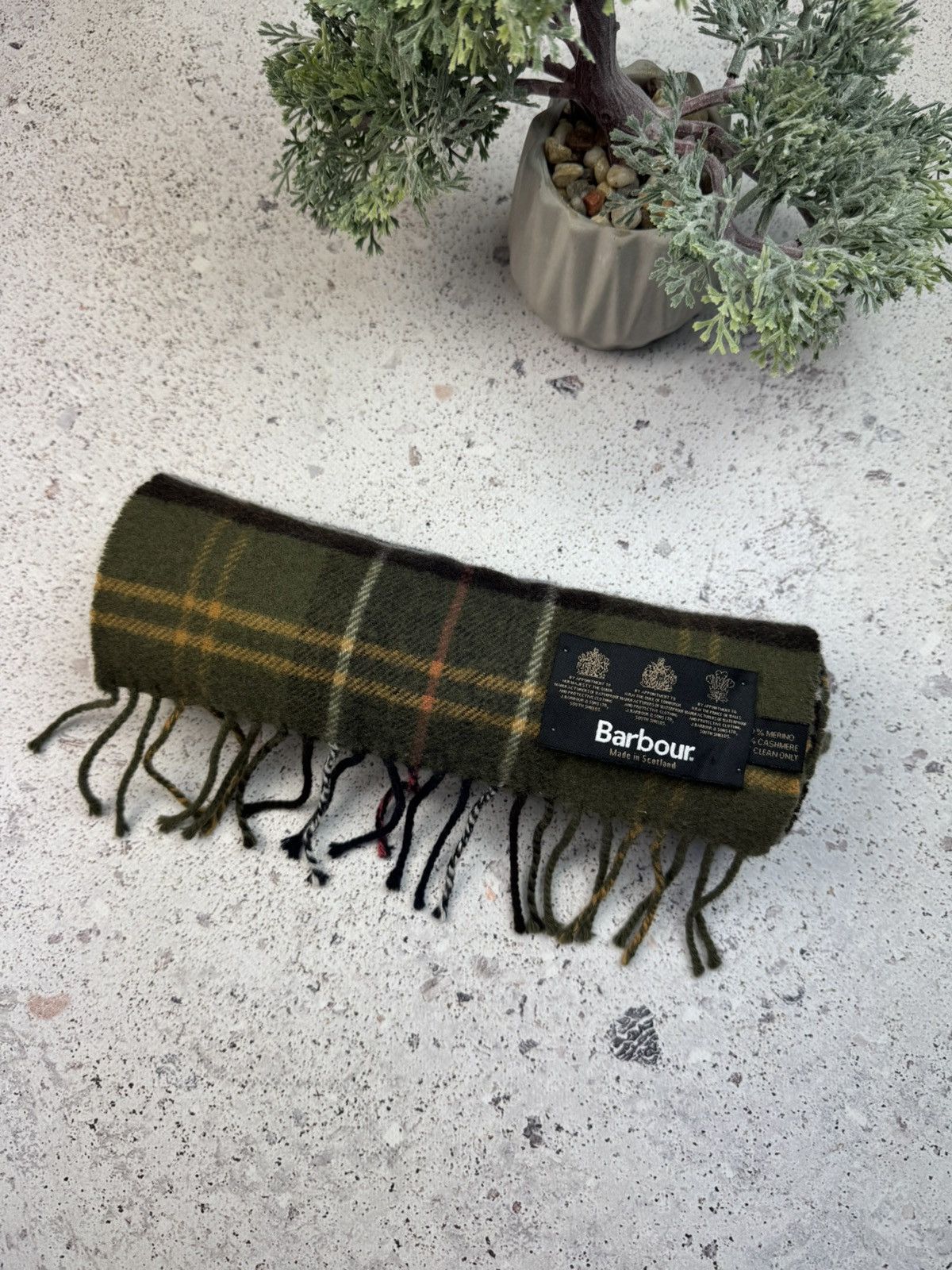 Barbour × Vintage Vintage Barbour Scarf 90s Street Wear Y2K Casual Kanye Style Size ONE SIZE - 1 Thumbnail