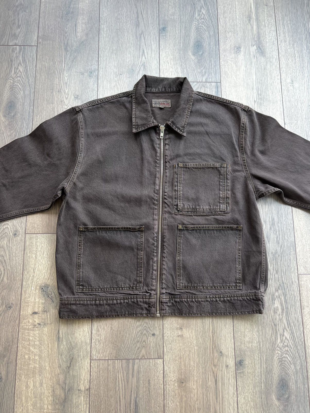 Stussy Stussy Denim Zip Work Jacket Espresso Large Size US L / EU 52-54 / 3 - 2 Thumbnail