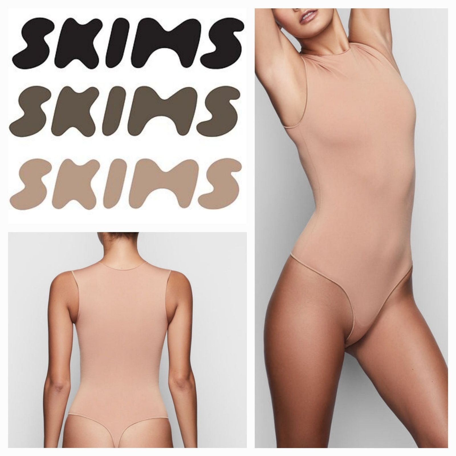 SKIMS NWOT SKIMS Crew Neck Sleeveless Thong Bodysuit Sz. L/XL Size L / US 10 / IT 46 - 1 Thumbnail