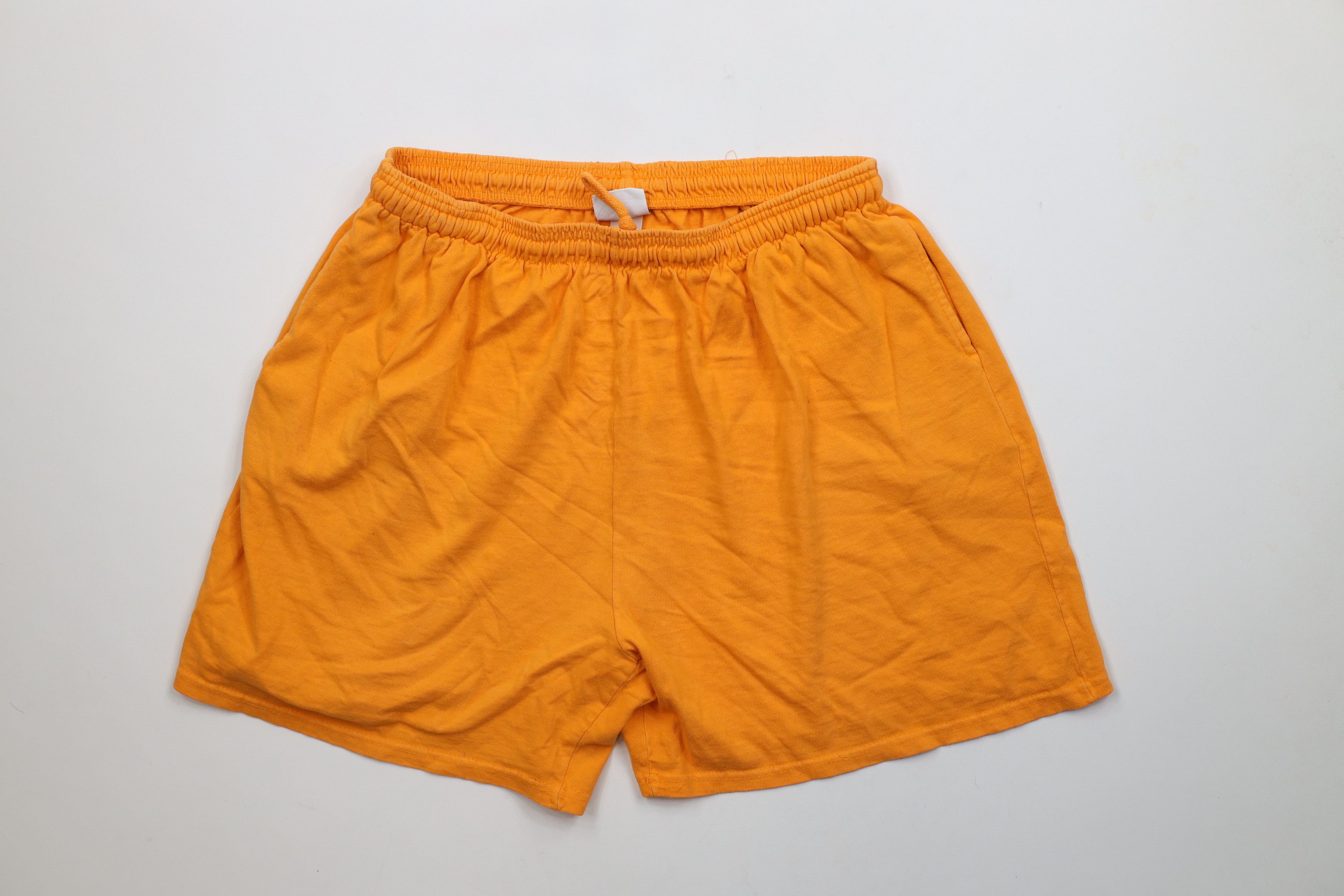 Vintage Vintage 90s Streetwear Cotton Above Knee Shorts Orange USA Size US 34 / EU 50 - 1 Thumbnail