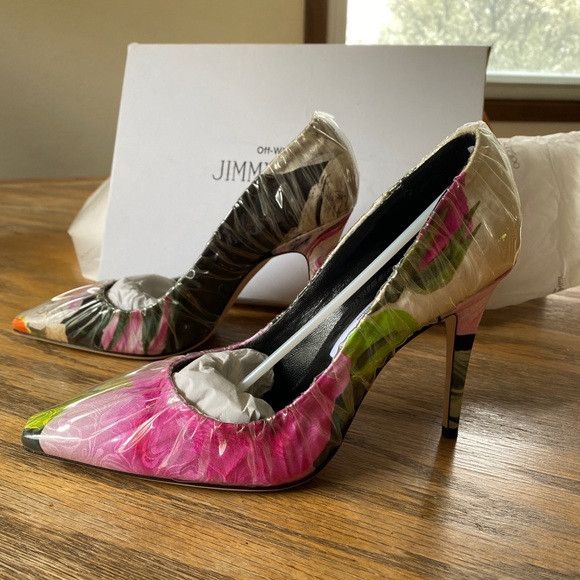 Jimmy Choo o1mj1ld1sgn1024 Wrapped Floral-Print Satin Pumps Multicolor Size US 9 / IT 39 - 2 Thumbnail