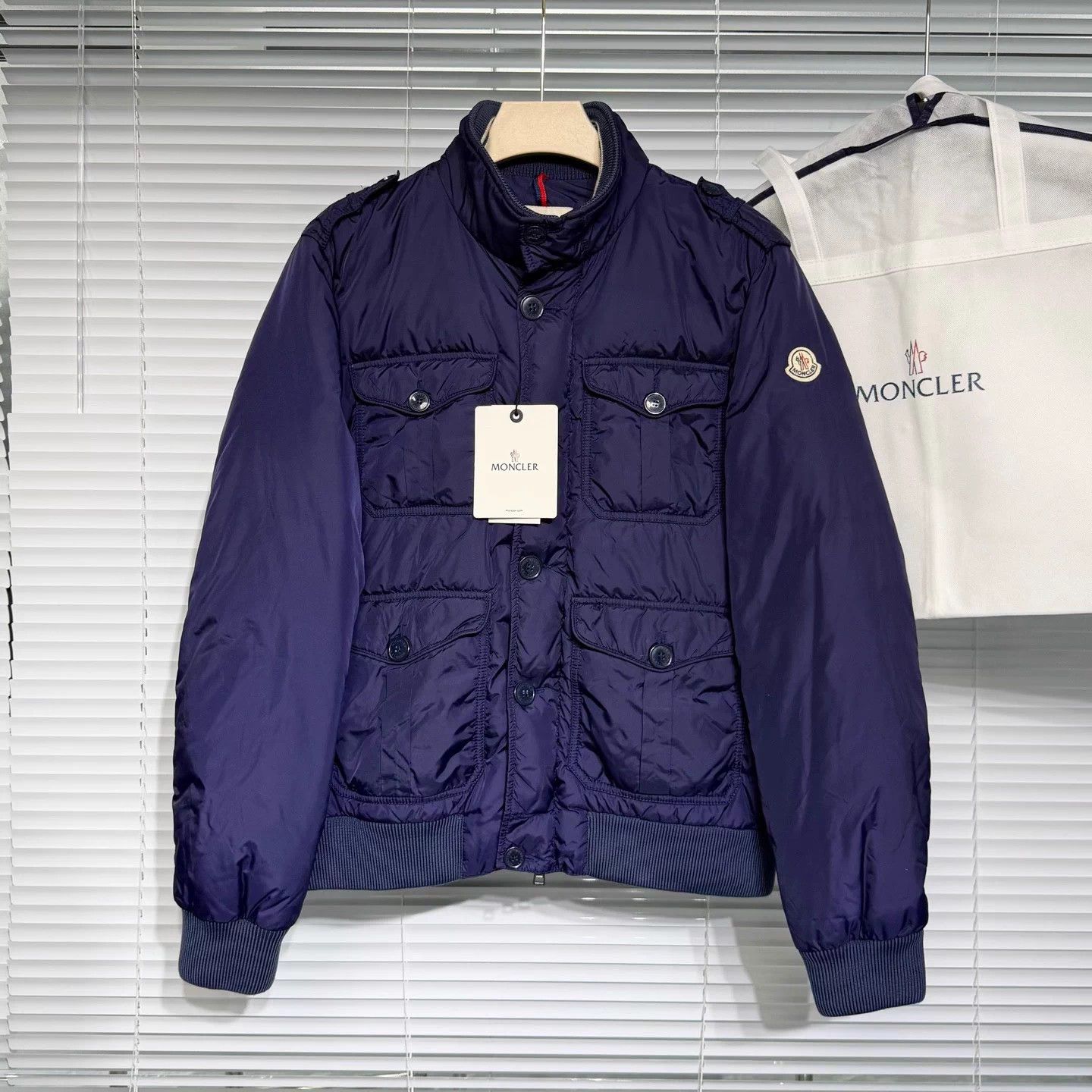 Moncler Moncler purple down jacket 4 logo multi-pocket 99 new Size US XL / EU 56 / 4 - 1 Thumbnail