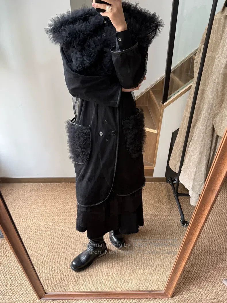 Comme des Garcons Comme des Garcons Black vintage tulle short coat jumpsuit Size M / US 6-8 / IT 42-44 - 2 Thumbnail