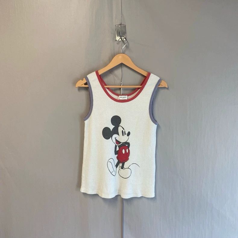 Yves Saint Laurent YSL Disney Mickey White Tank Top - dmc Size US M / EU 48-50 / 2 - 1 Thumbnail