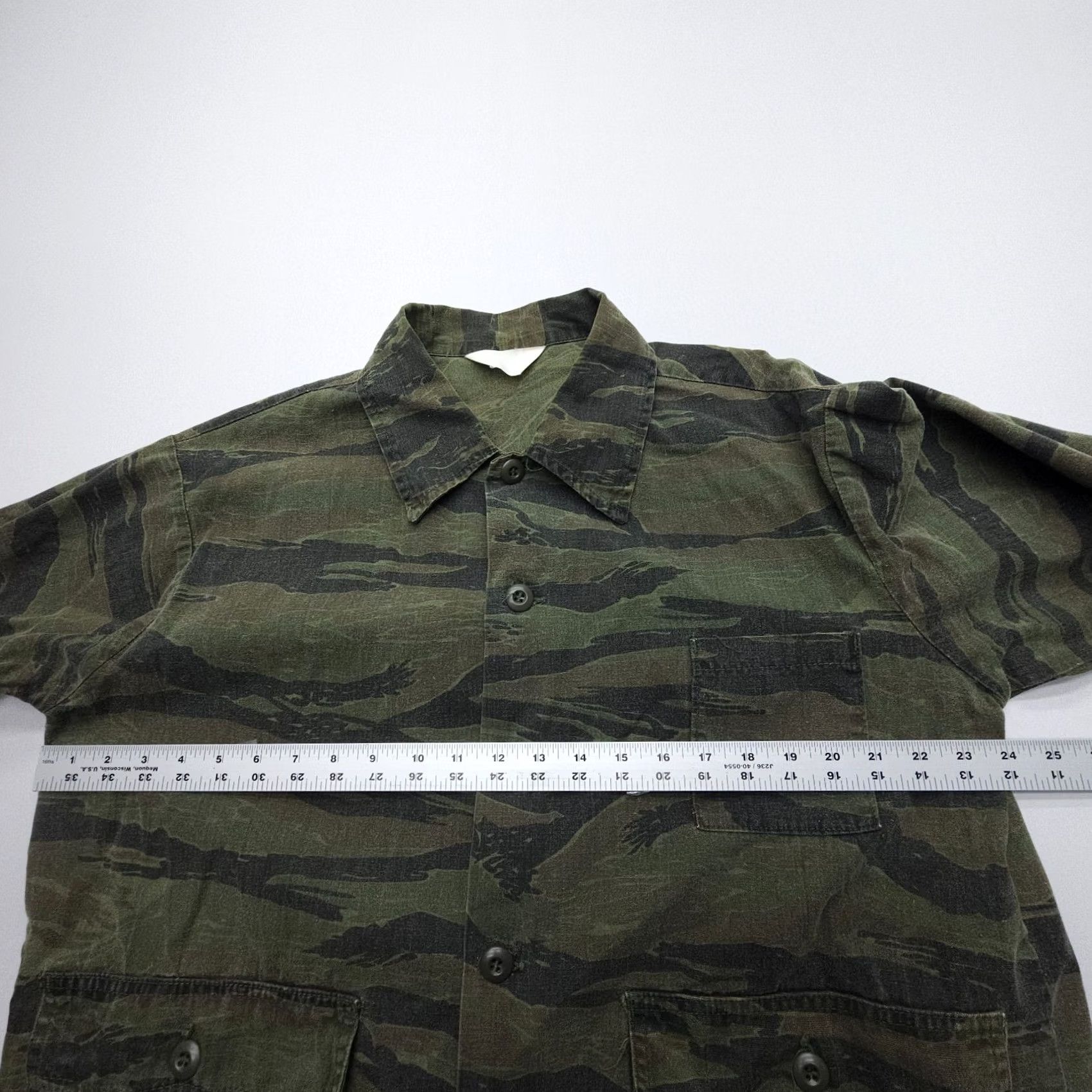 Vintage VTG 60s 70s Tiger Stripe Camouflage Vietnam Shirt Jacket Army Ranger Mens XL USA Shirt Size US XL / EU 56 / 4 - 7 Thumbnail