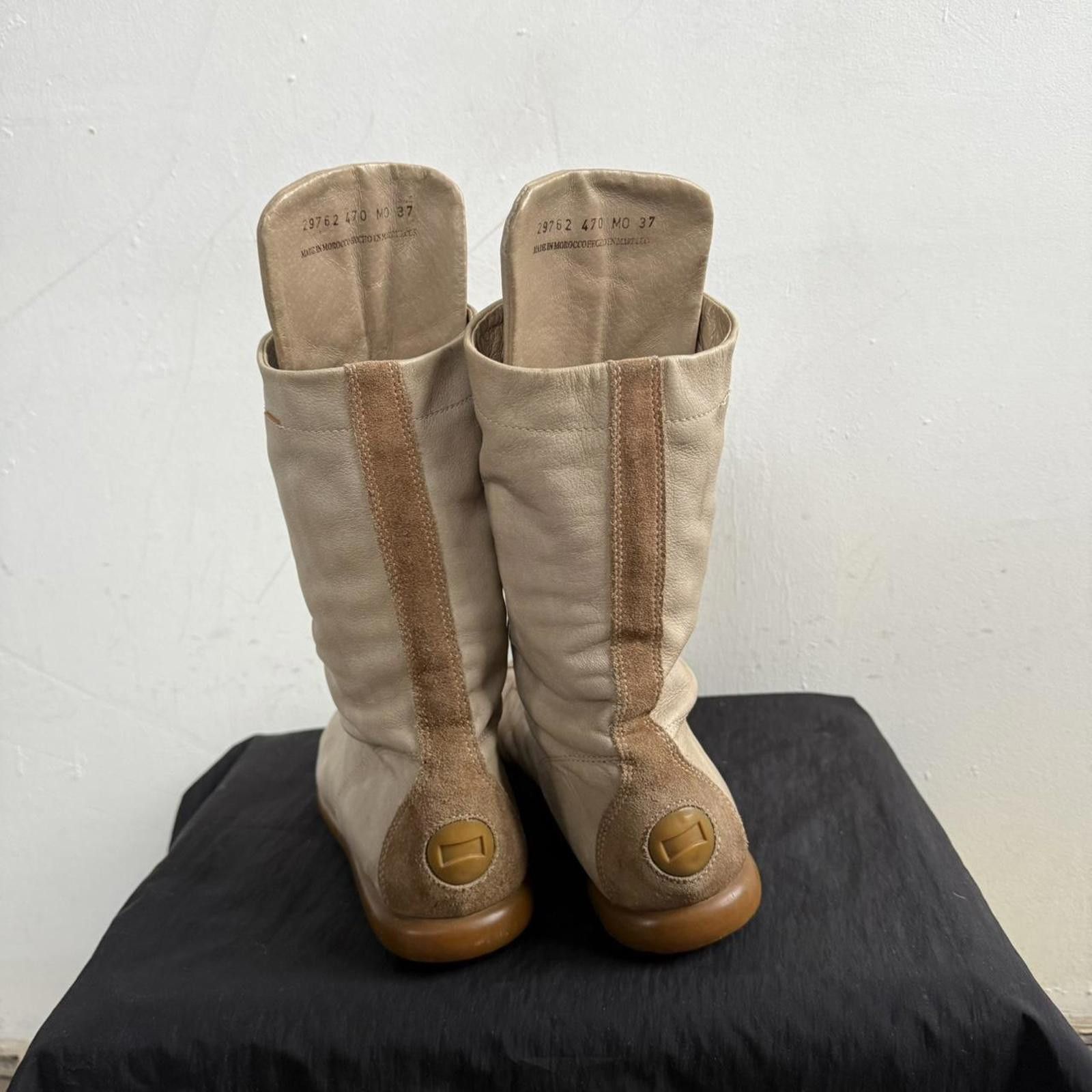 Vintage Camper Pelotas Cream Leather Lace Up Boots in Beige, Women's (Size 4) — image 6 of 6