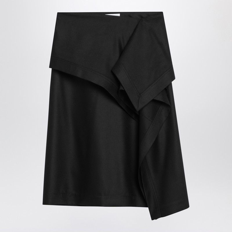 Salvatore Ferragamo Ferragamo Asymmetric Black Skirt With Basque Size 27" / US 4 / IT 40 - 1 Thumbnail