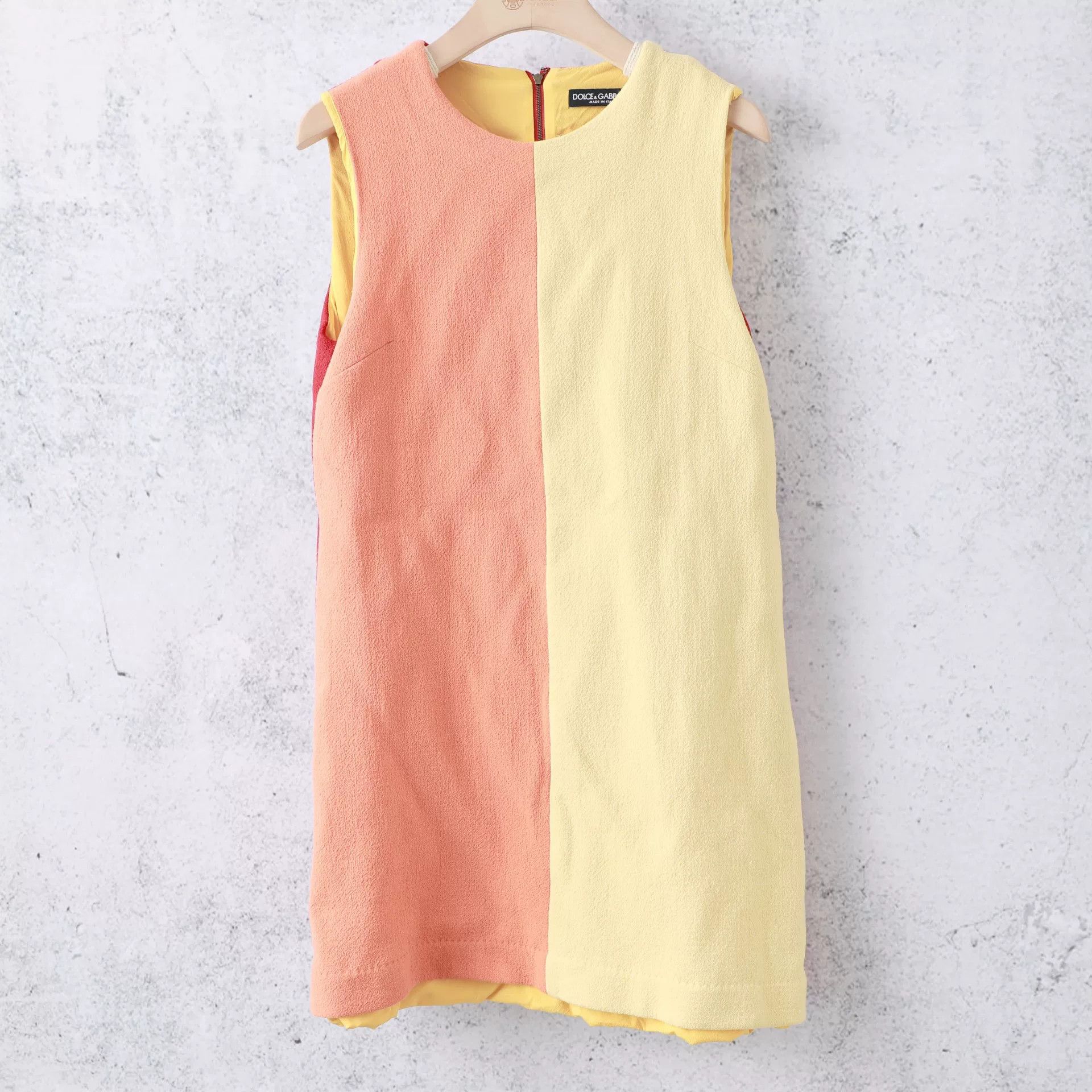Dolce & Gabbana Dolce & Gabbana Wool Colorblock Sleeveless Dress Size L / US 10 / IT 46 - 1 Thumbnail